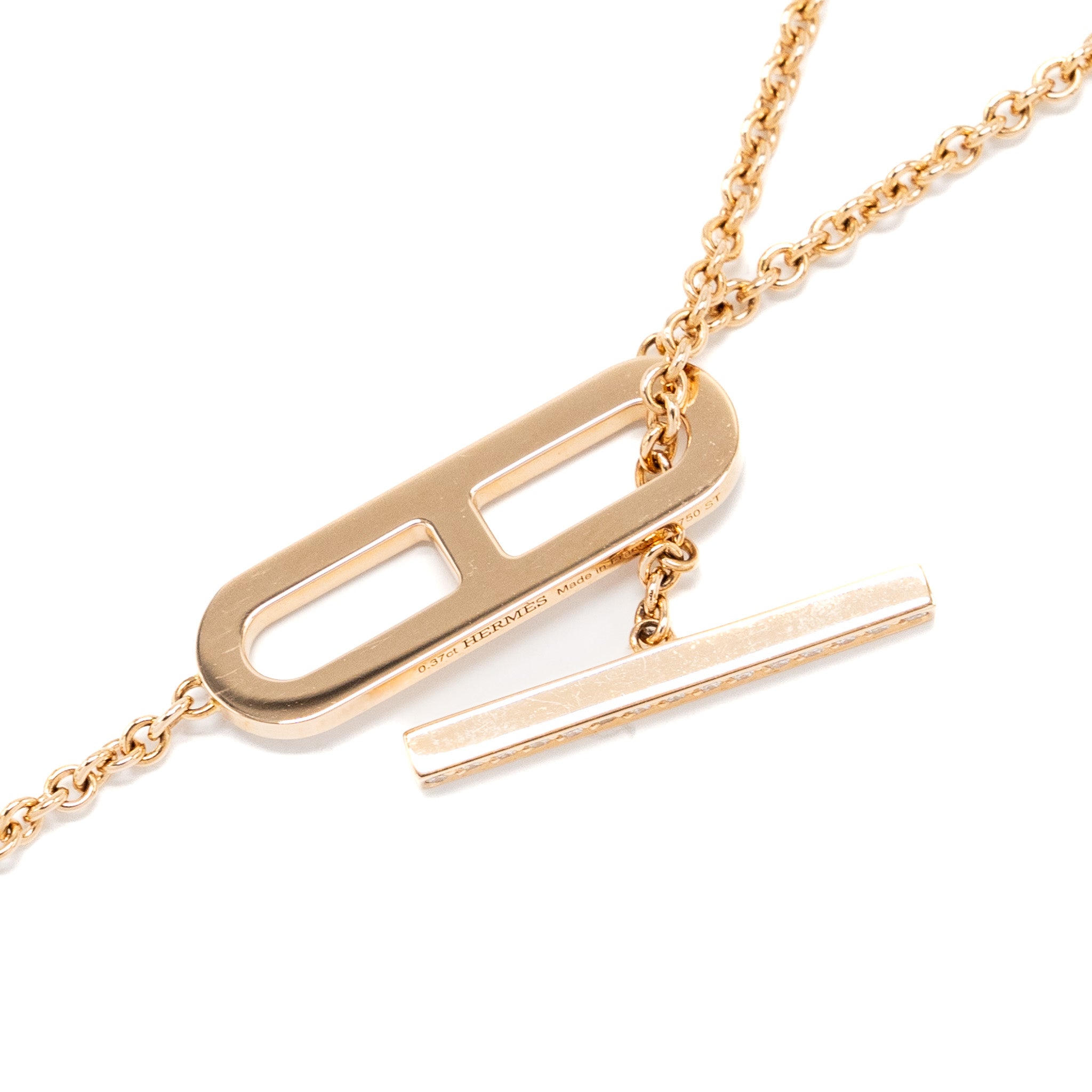 Hermes Ever Chaine D’Ancre Lariat Necklace Rose Gold, Diamonds - Image 5