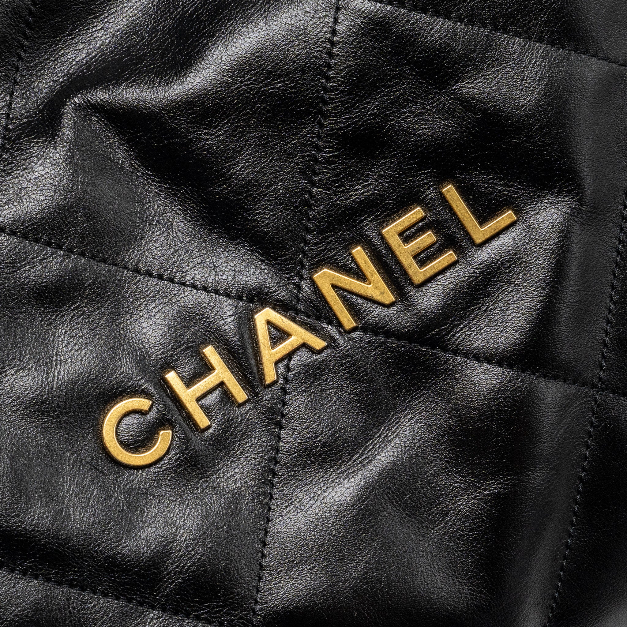 Chanel Medium 22 Bag Shiny Calfskin Black GHW (Microchip) - Image 8