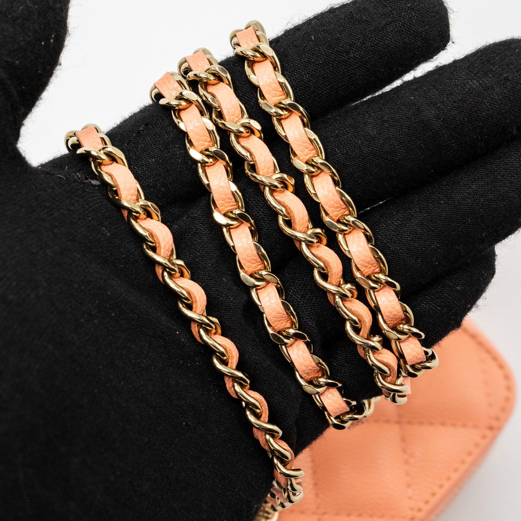 Chanel Mini Vanity With Chains Caviar Coral Pink LGHW(Microchip) - Image 10