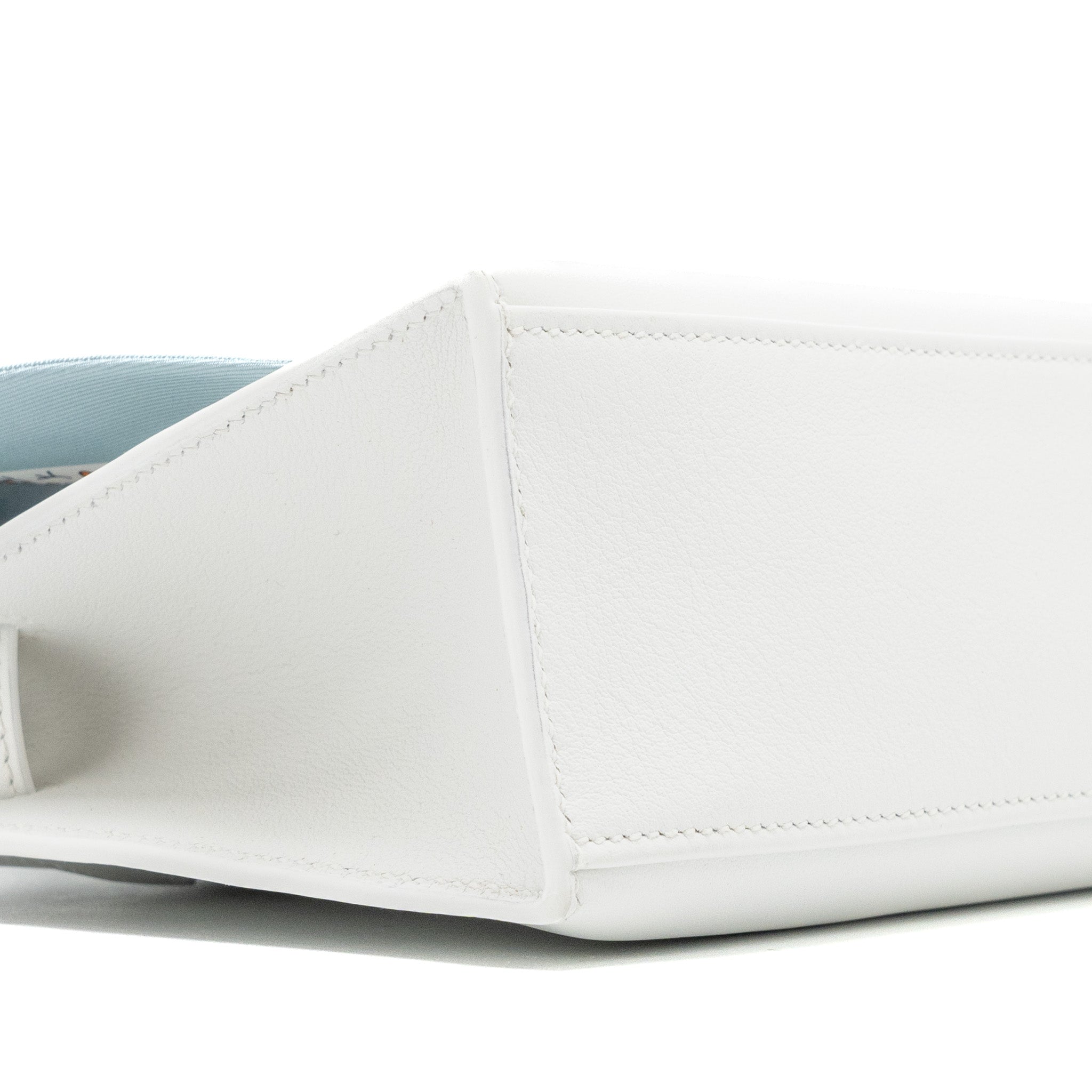 Hermes Kelly Pochette swift New White SHW stamp B - Image 6