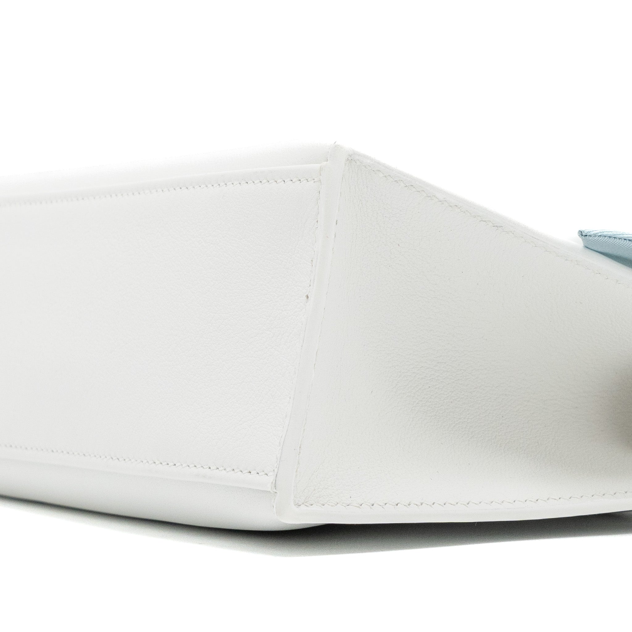 Hermes Kelly Pochette swift New White SHW stamp B - Image 7