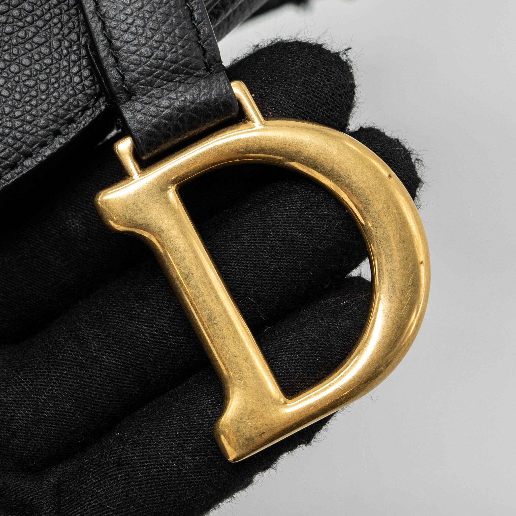 Dior Mini Saddle Bag Calfskin Black GHW With An Extra Dior Strap - Image 8