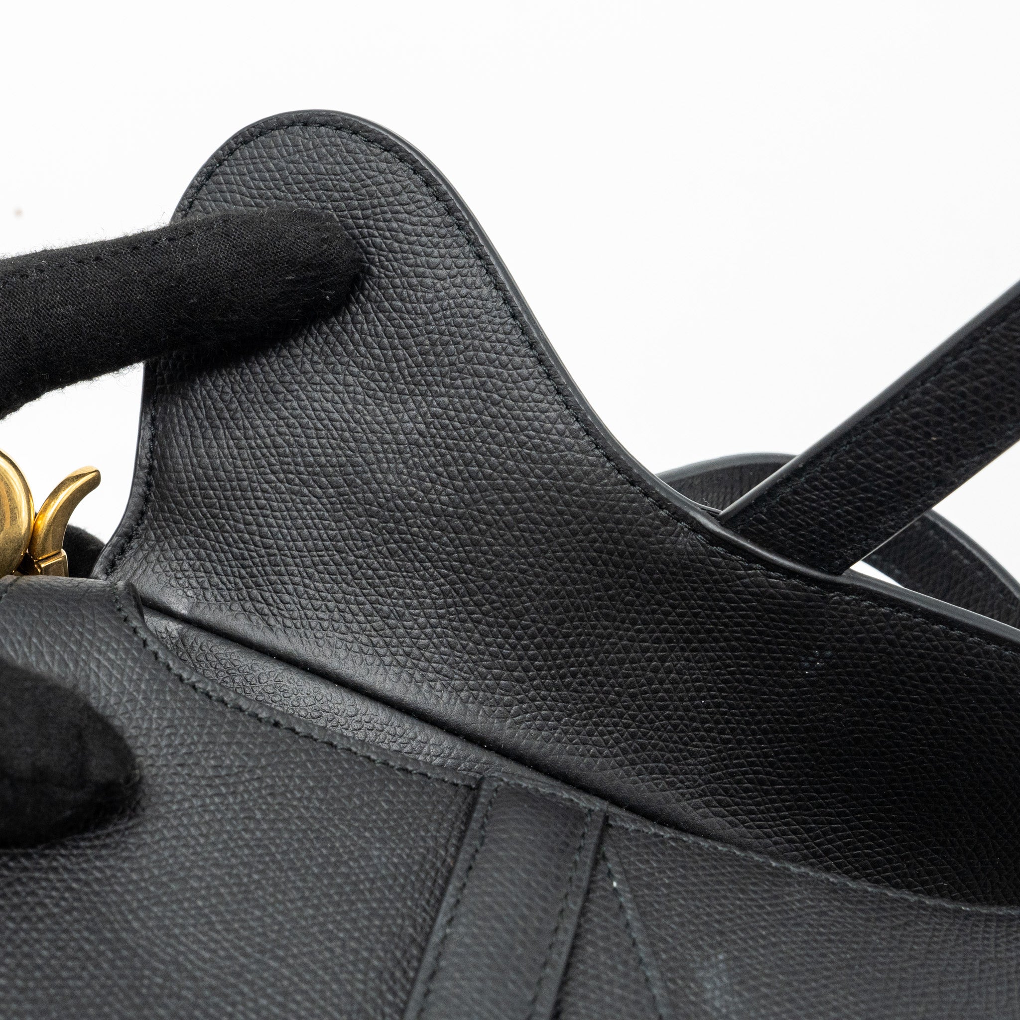 Dior Mini Saddle Bag Calfskin Black GHW With An Extra Dior Strap - Image 12
