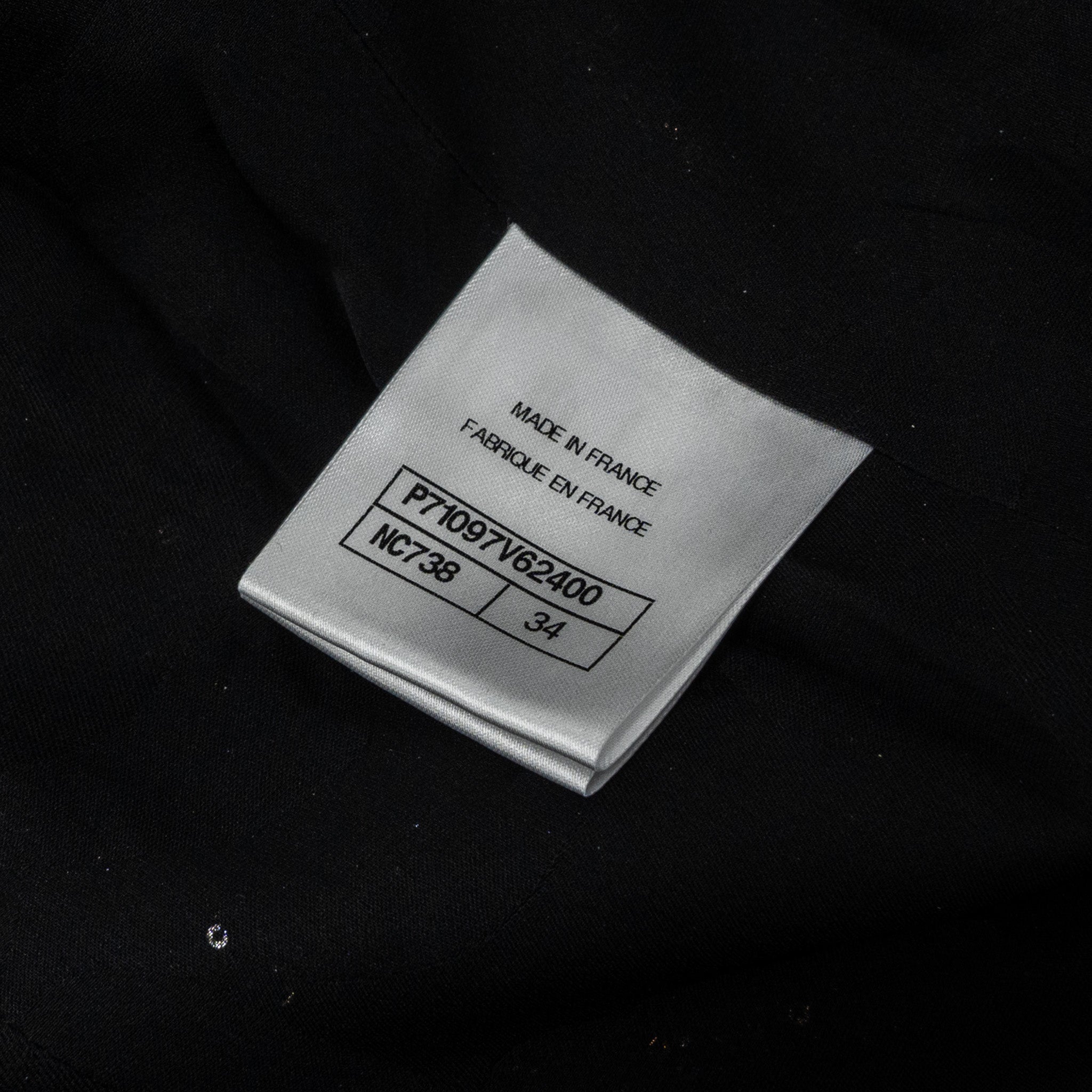 Chanel Size 34 21A Tweed Dress Polyester/Polyamide Black/Silver - Image 6