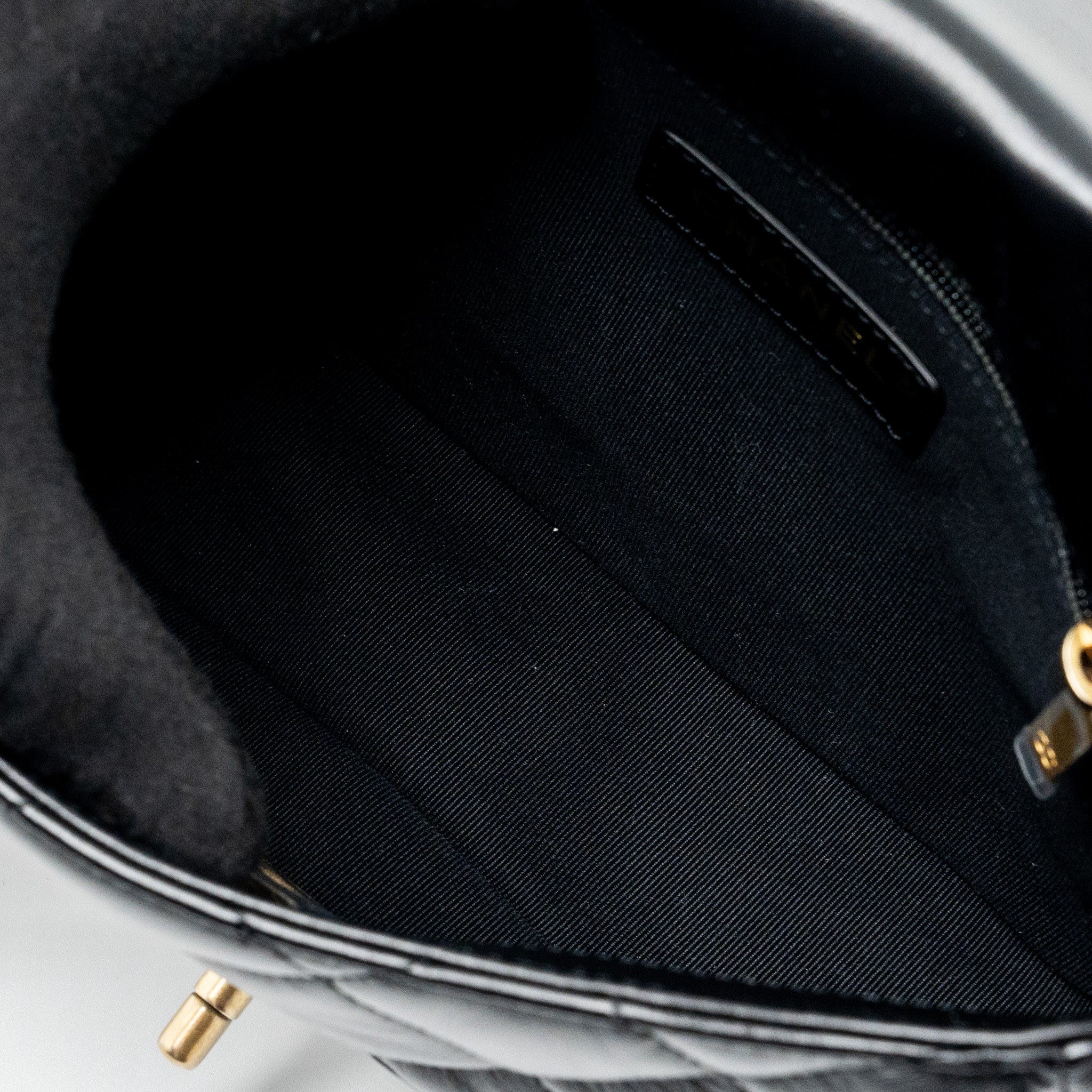 Chanel Quilted Flap Bag Giant Chain Lambskin Black Gold And Black Hardware (microchip) - Image 14