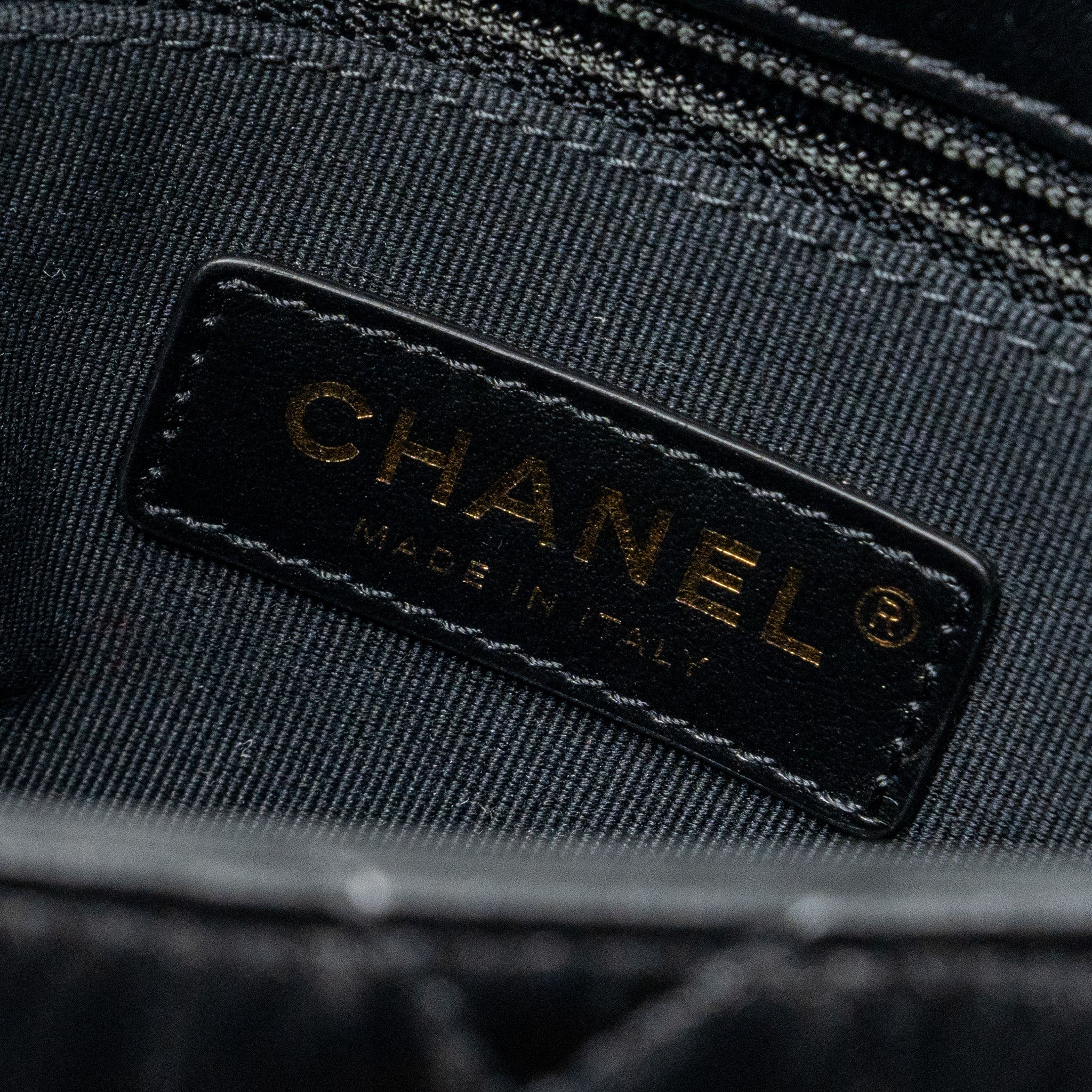 Chanel Quilted Flap Bag Giant Chain Lambskin Black Gold And Black Hardware (microchip) - Image 15