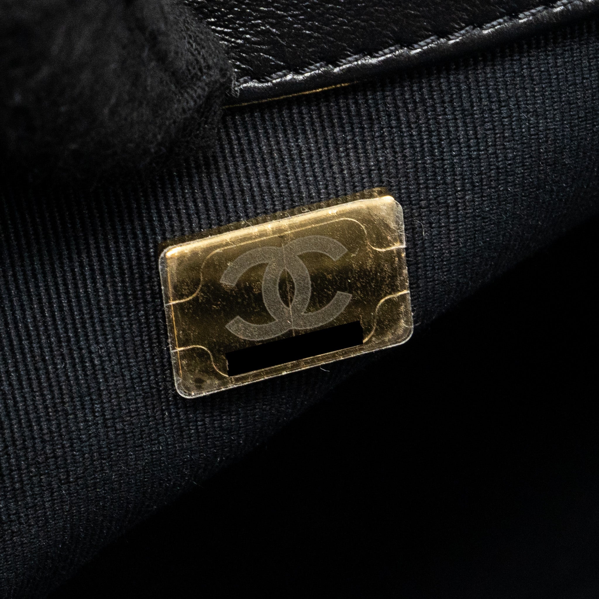 Chanel Quilted Flap Bag Giant Chain Lambskin Black Gold And Black Hardware (microchip) - Image 16
