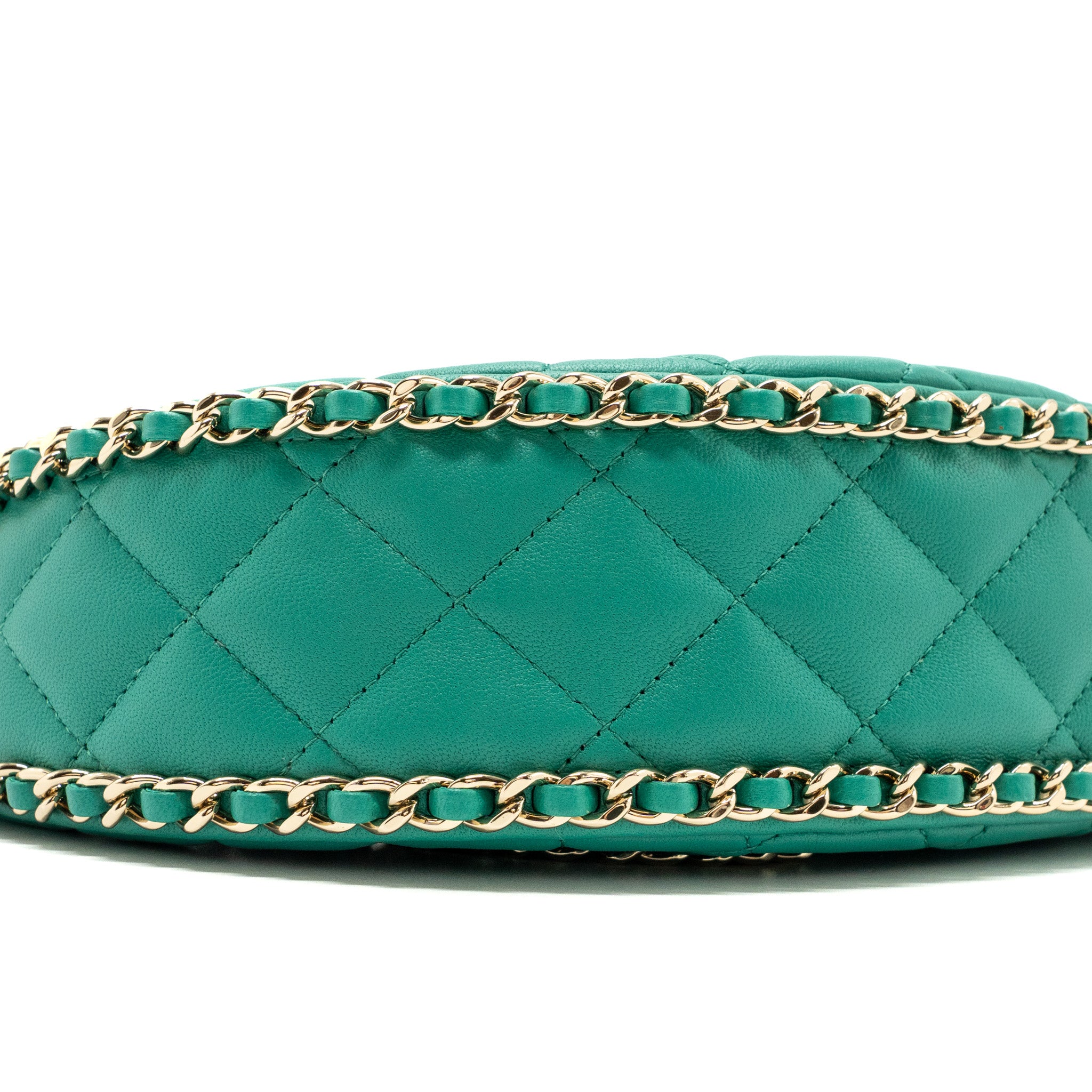 Chanel Small Moon Hobo Lambskin Green LGHW (microchip) - Image 6