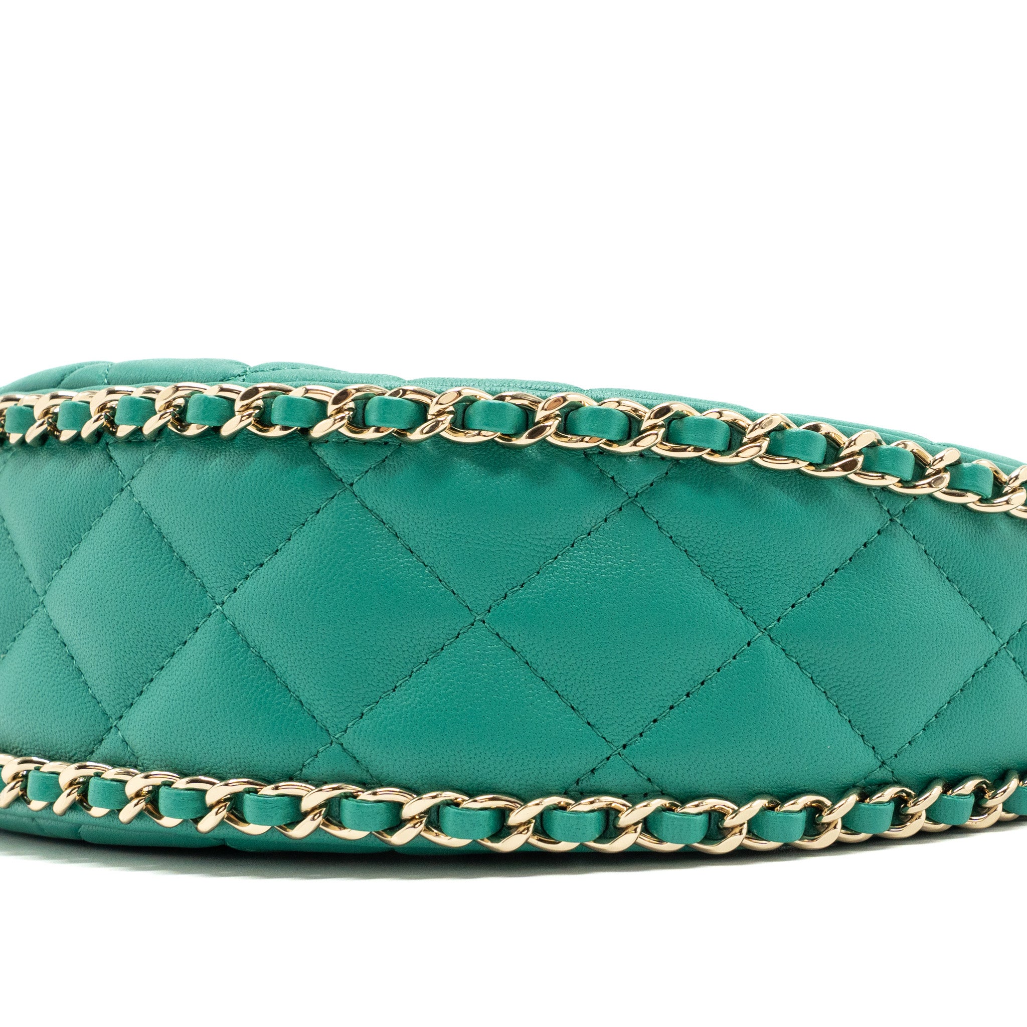 Chanel Small Moon Hobo Lambskin Green LGHW (microchip) - Image 7
