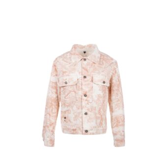 Dior Size 34 graphic print jacket neutrals cotton pink