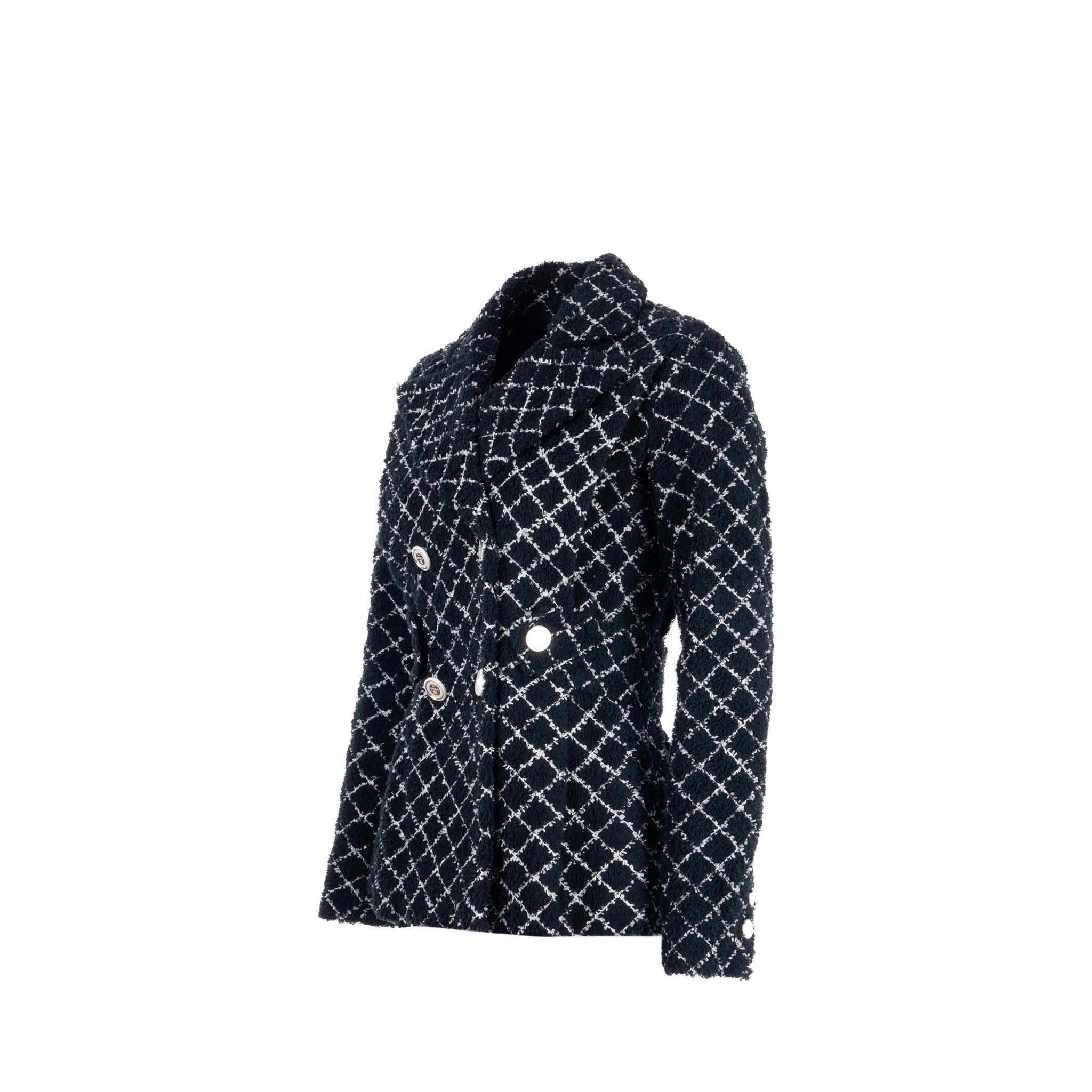 Chanel 19C Size 34 Jacket Cotton Knit Black/White - Image 2