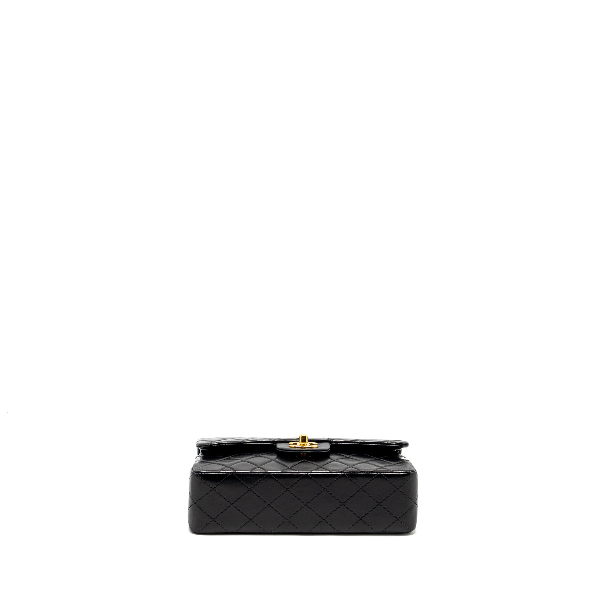 Chanel Vintage Small Classic Double Flap Bag Lambskin BLACK GHW - Image 5