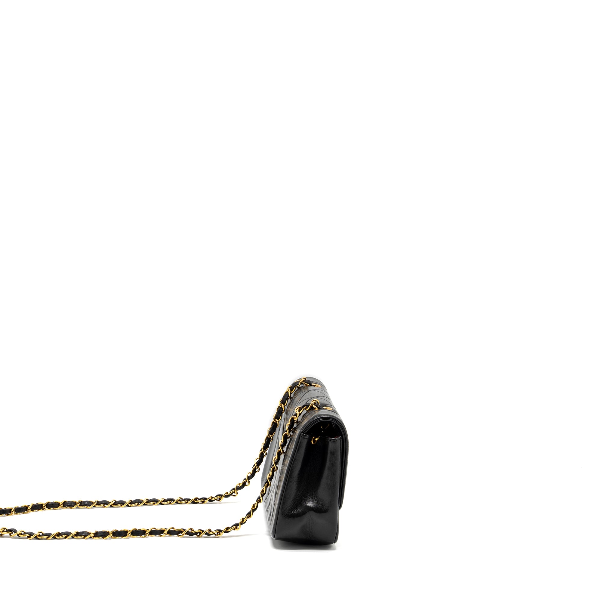 Chanel Vintage Small Diana Flap Bag Lambskin Black GHW - Image 3