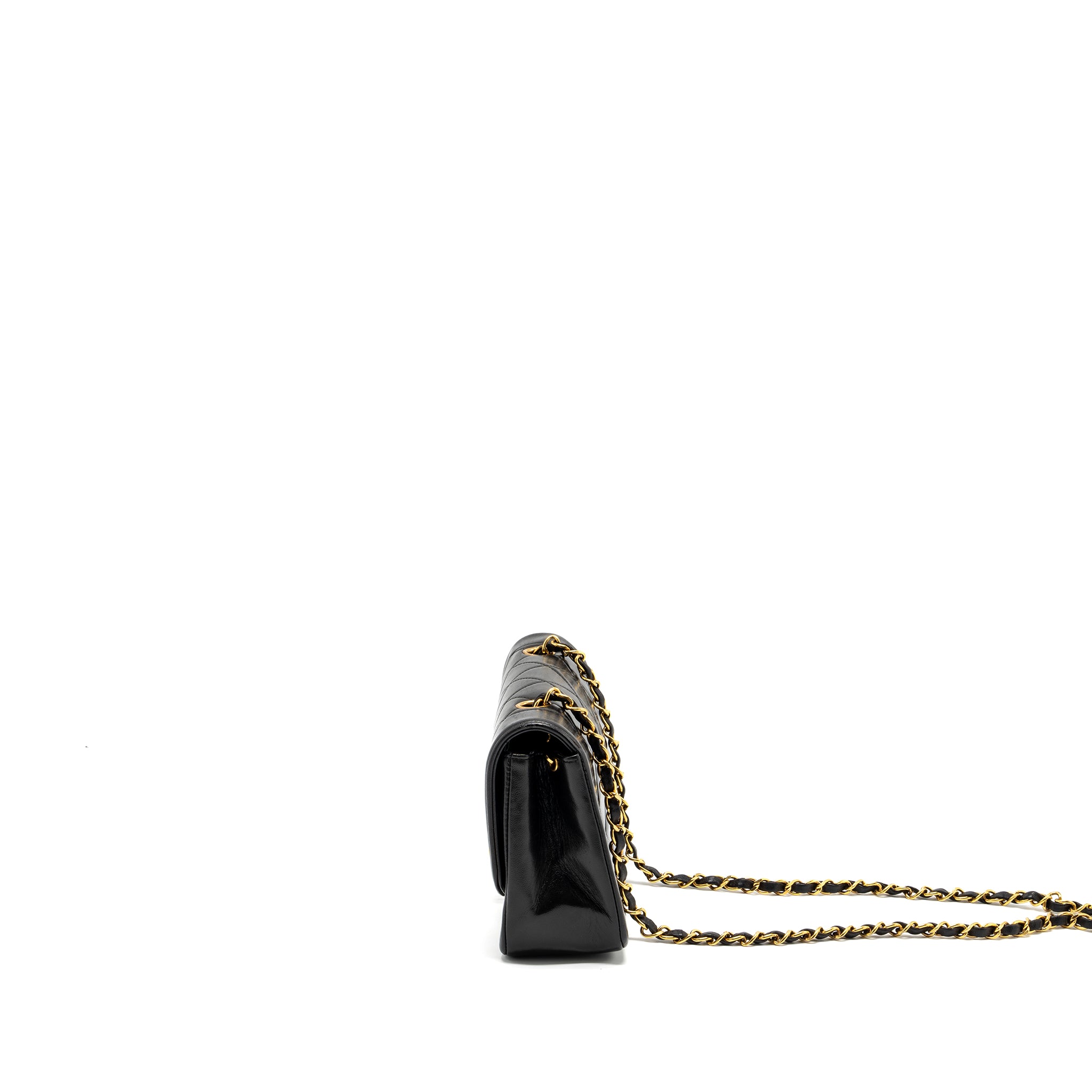 Chanel Vintage Small Diana Flap Bag Lambskin Black GHW - Image 4