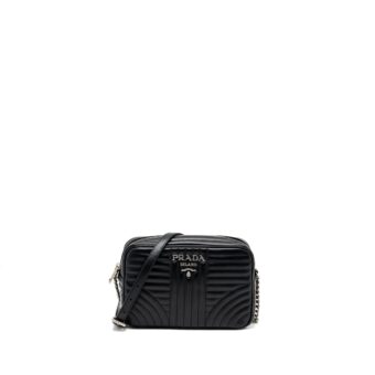 Prada Diagramme Camera Crossbody Bag Calfskin Black Ruthenium Hardware