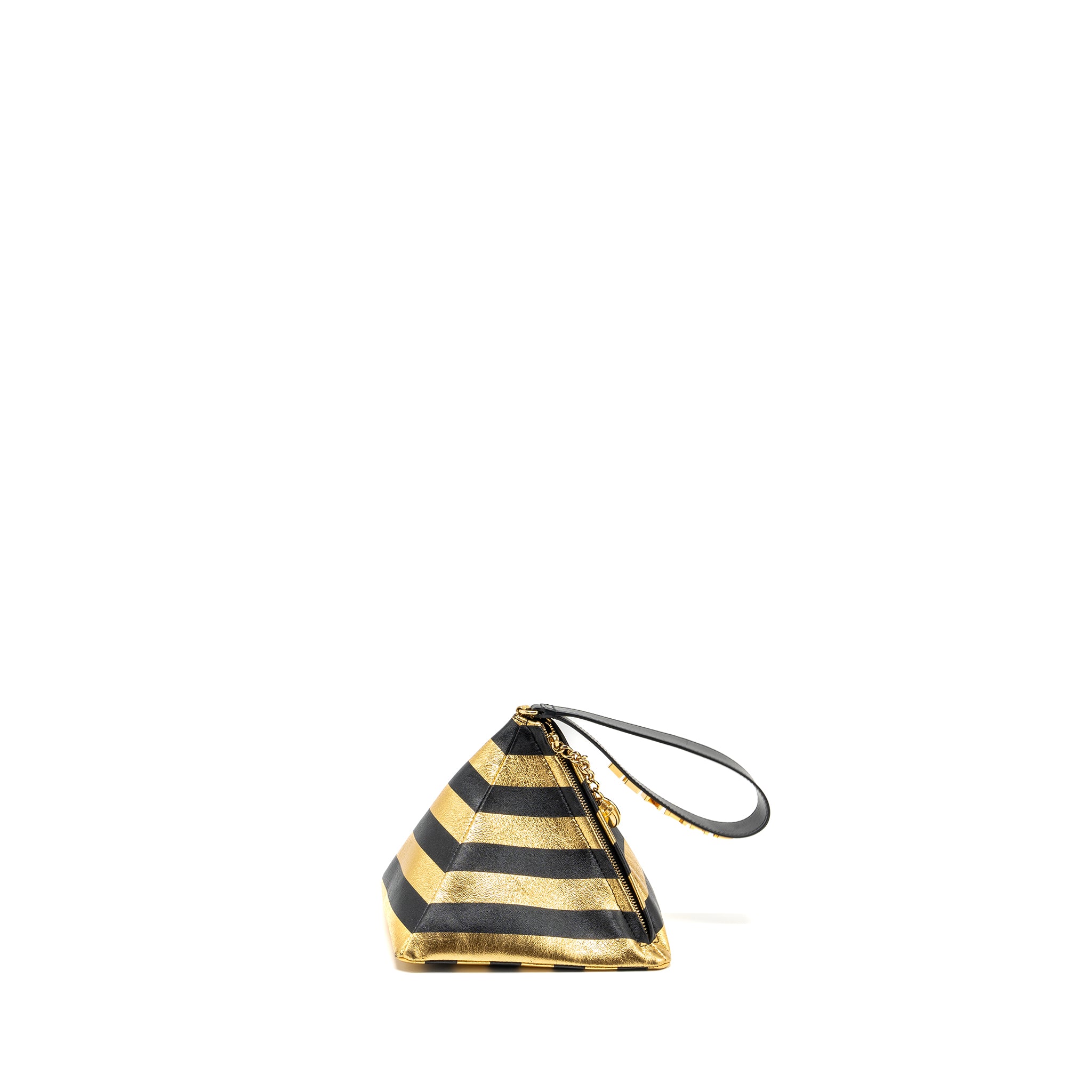 Chanel 19A cc kheops miscellaneous pyramid clutch lambskin/metallic gold/ black GHW - Image 2