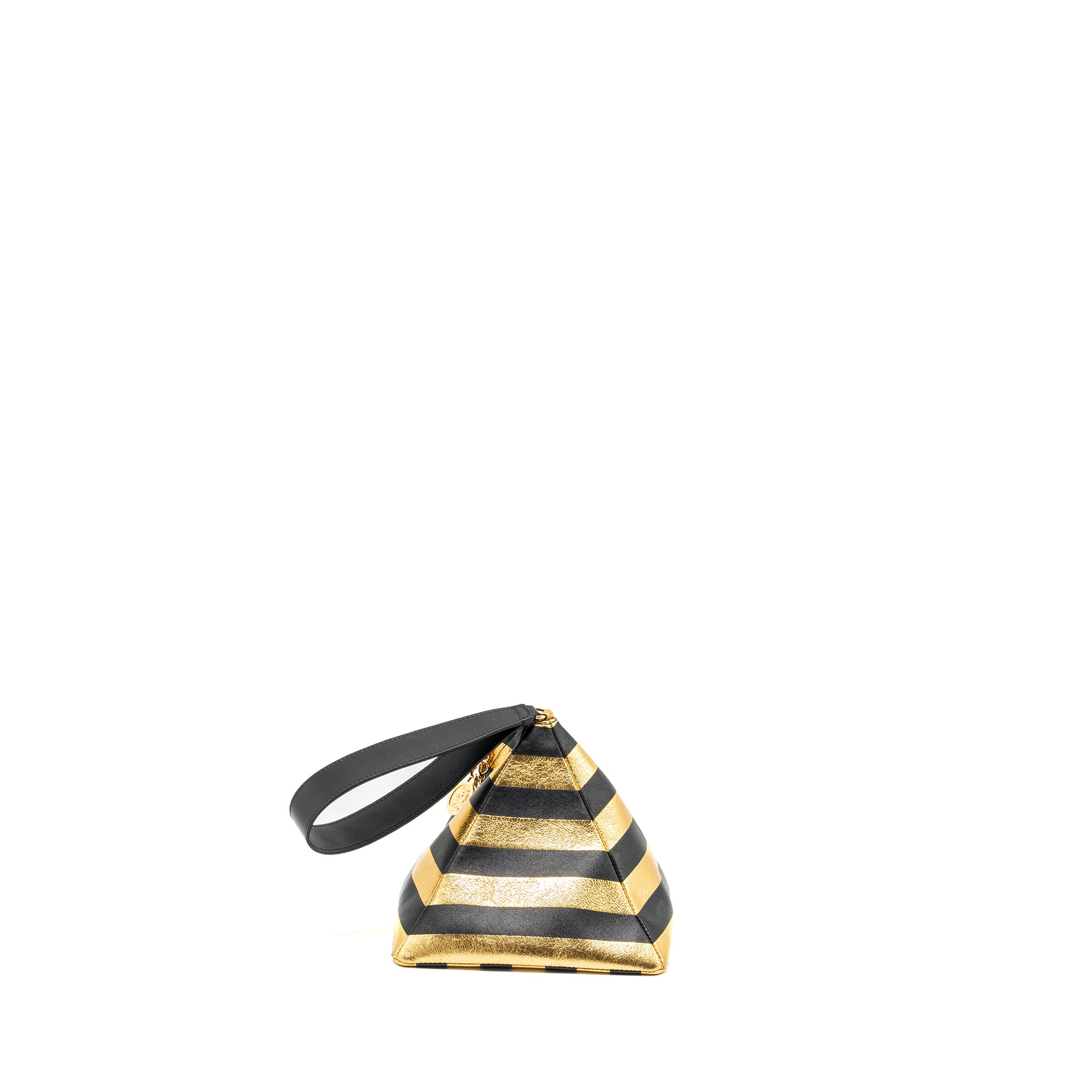Chanel 19A cc kheops miscellaneous pyramid clutch lambskin/metallic gold/ black GHW - Image 4