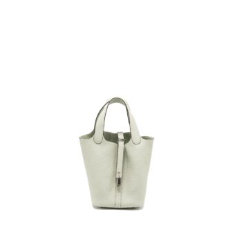 Hermes picotin 18 lock bag clemence Gris neve SHW stamp B