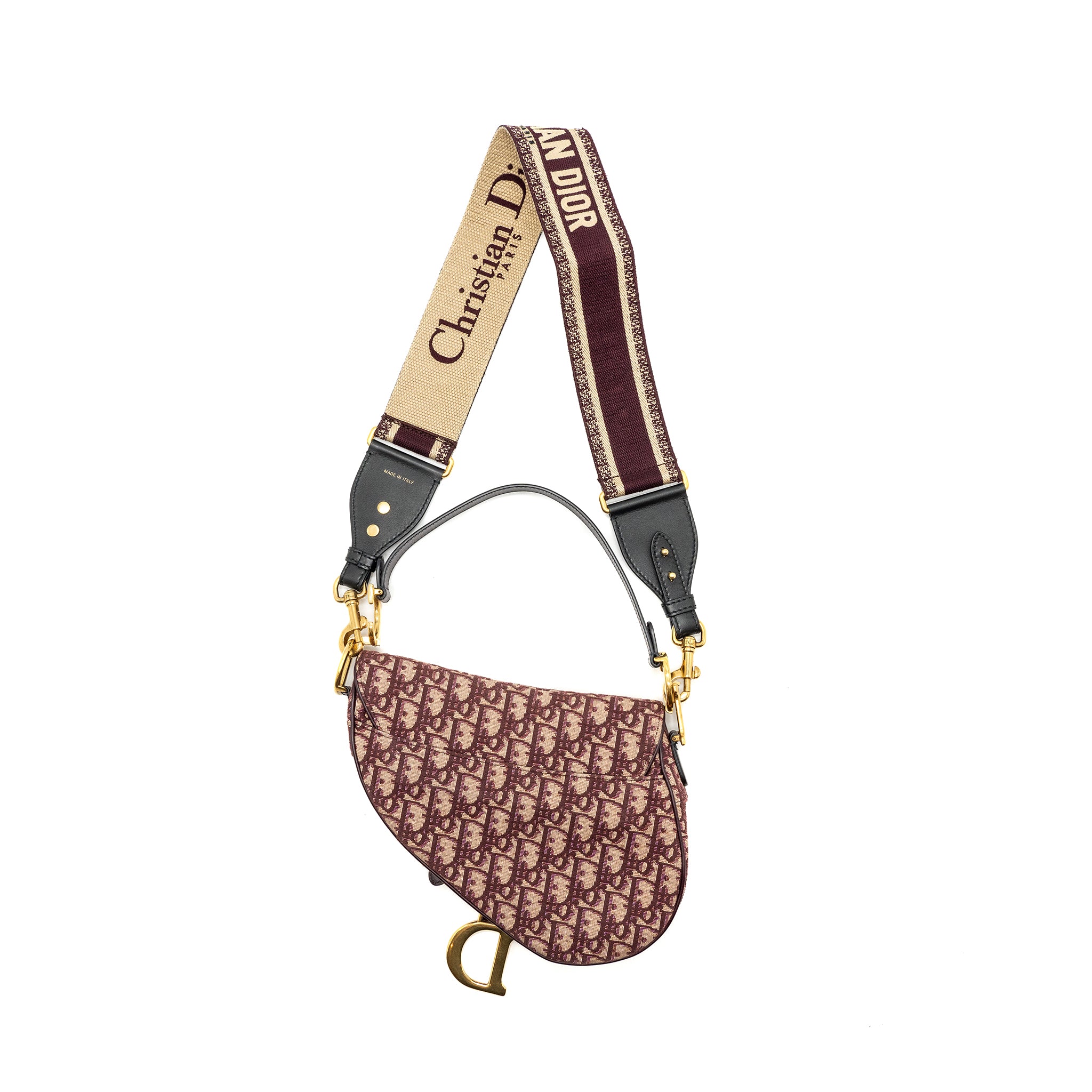 Dior Medium Saddle Bag Red Oblique Embroidery GHW With An Extra Dior Strap - Image 2