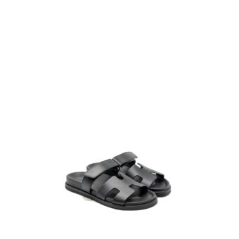 Hermes Size 38 Chypre Sandals Black