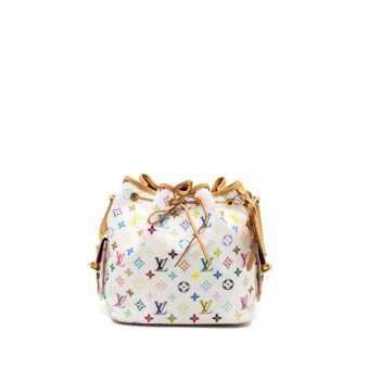 Louis Vuitton Petit Noe White Multicolour Monogram Canvas GHW