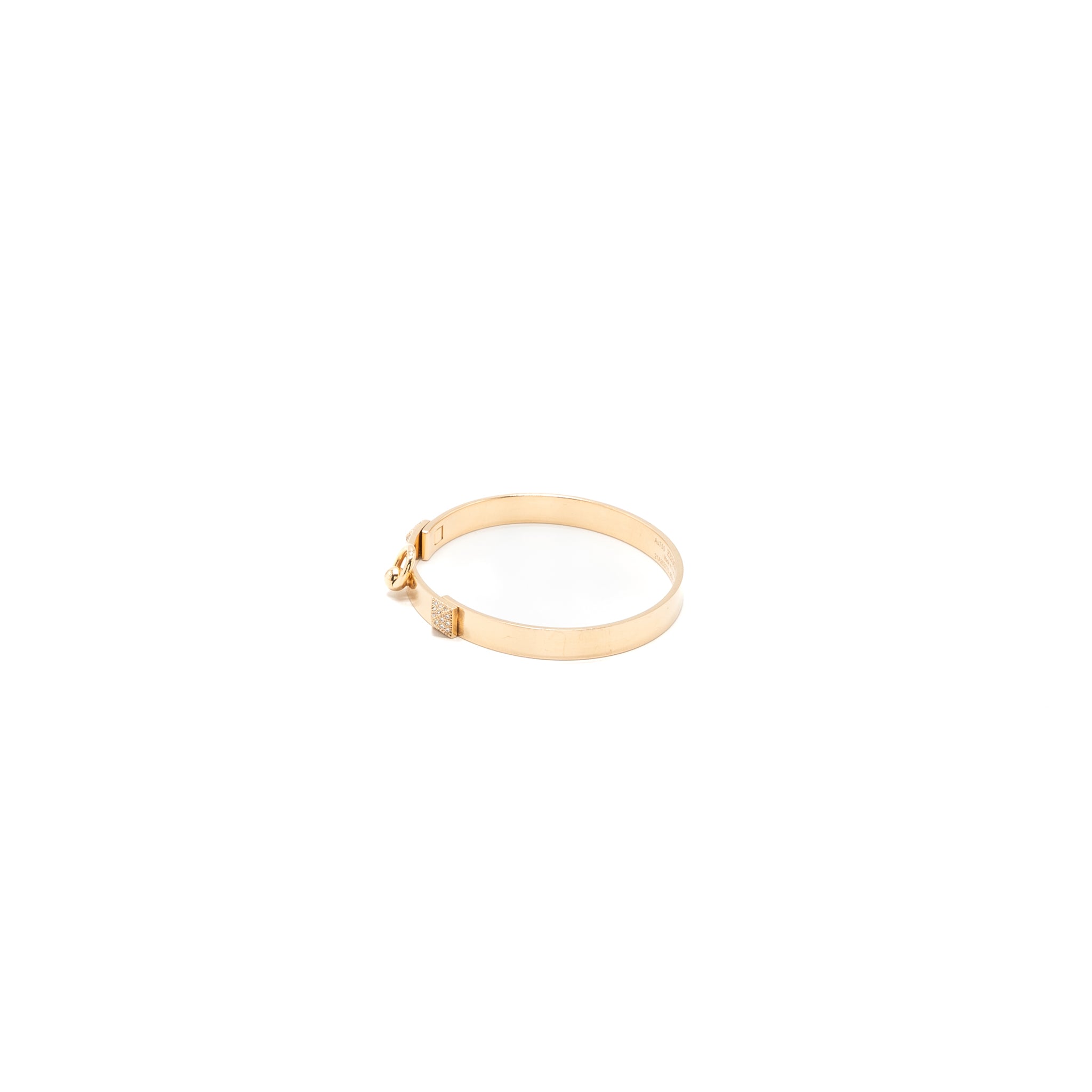 HERMES SIZE ST COLLIER DE CHIEN BRACELET, SMALL MODEL ROSE GOLD DIAMONDS - Image 4