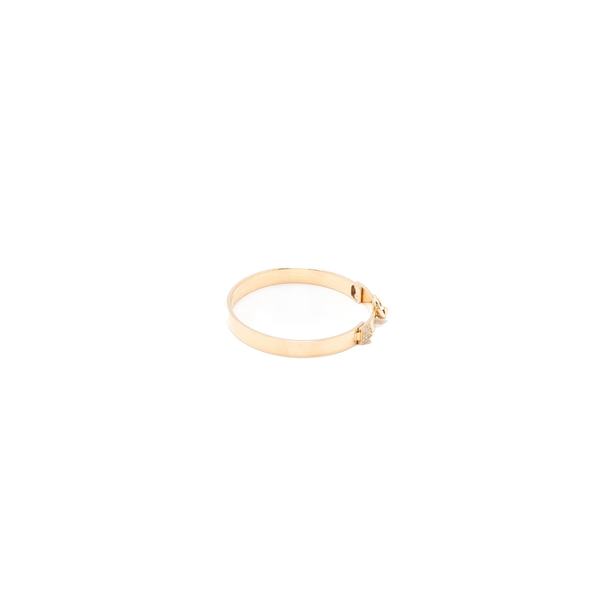 HERMES SIZE ST COLLIER DE CHIEN BRACELET, SMALL MODEL ROSE GOLD DIAMONDS - Image 3
