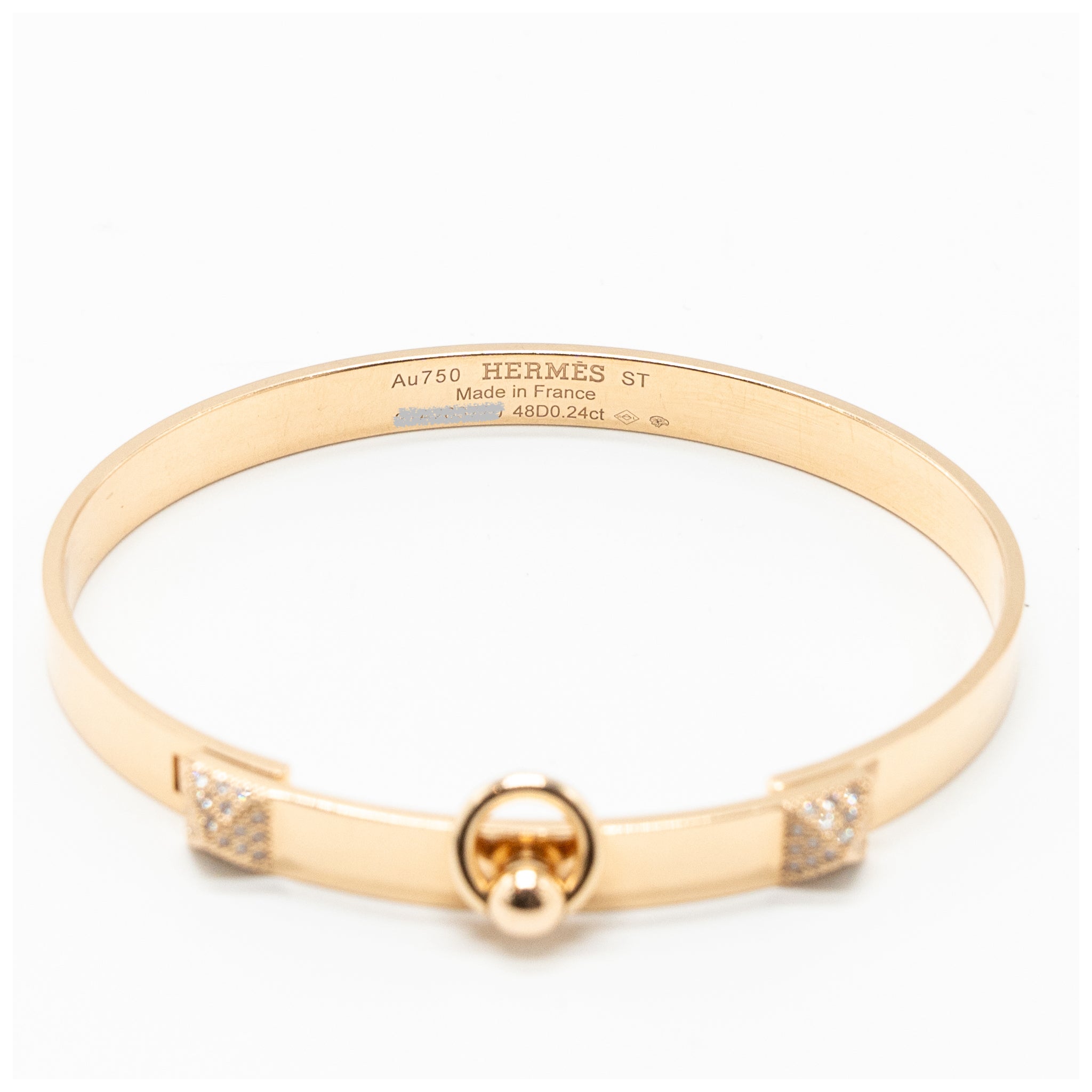 HERMES SIZE ST COLLIER DE CHIEN BRACELET, SMALL MODEL ROSE GOLD DIAMONDS - Image 6