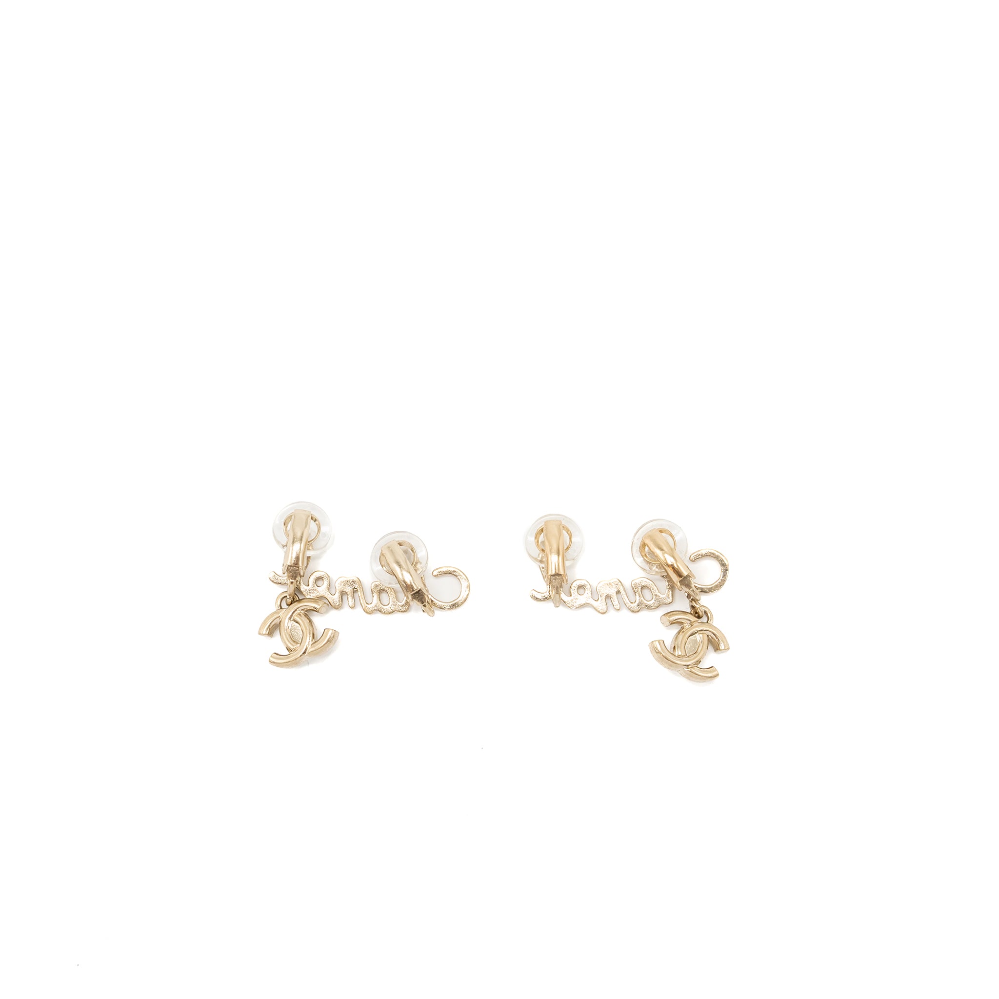 Chanel letter and cc drop ear clip gold tone - Image 4
