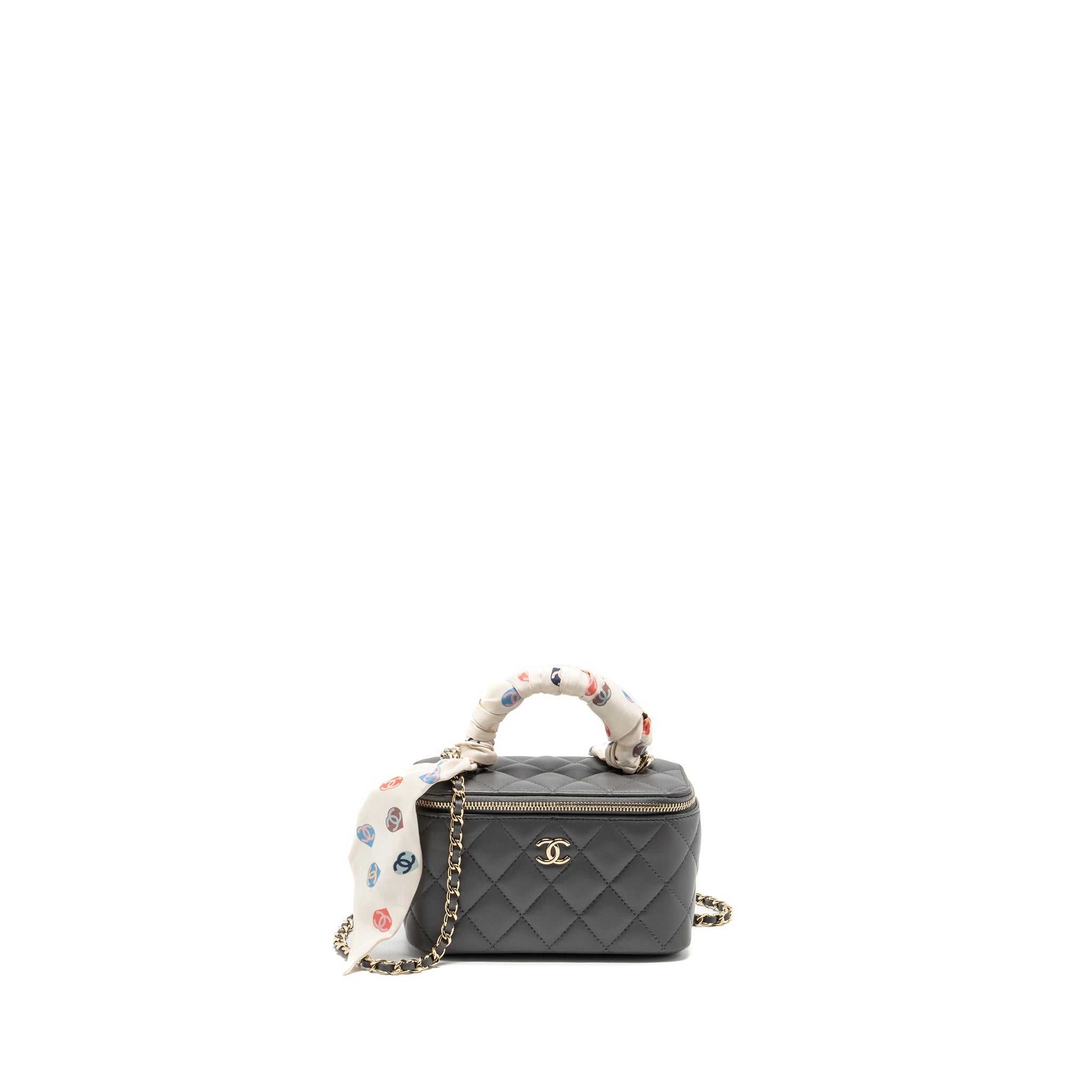 Chanel long vanity case lambskin grey LGHW (microchip) - Image 2