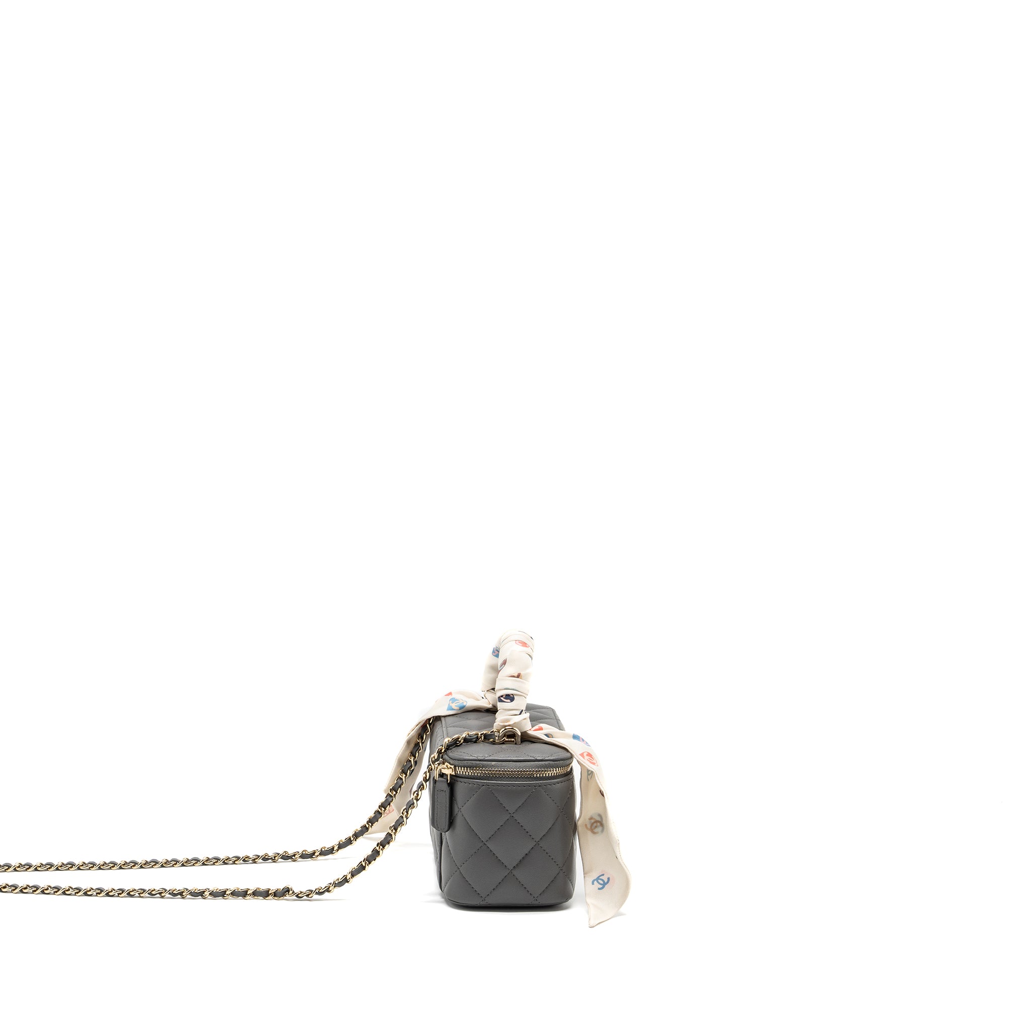 Chanel long vanity case lambskin grey LGHW (microchip) - Image 3