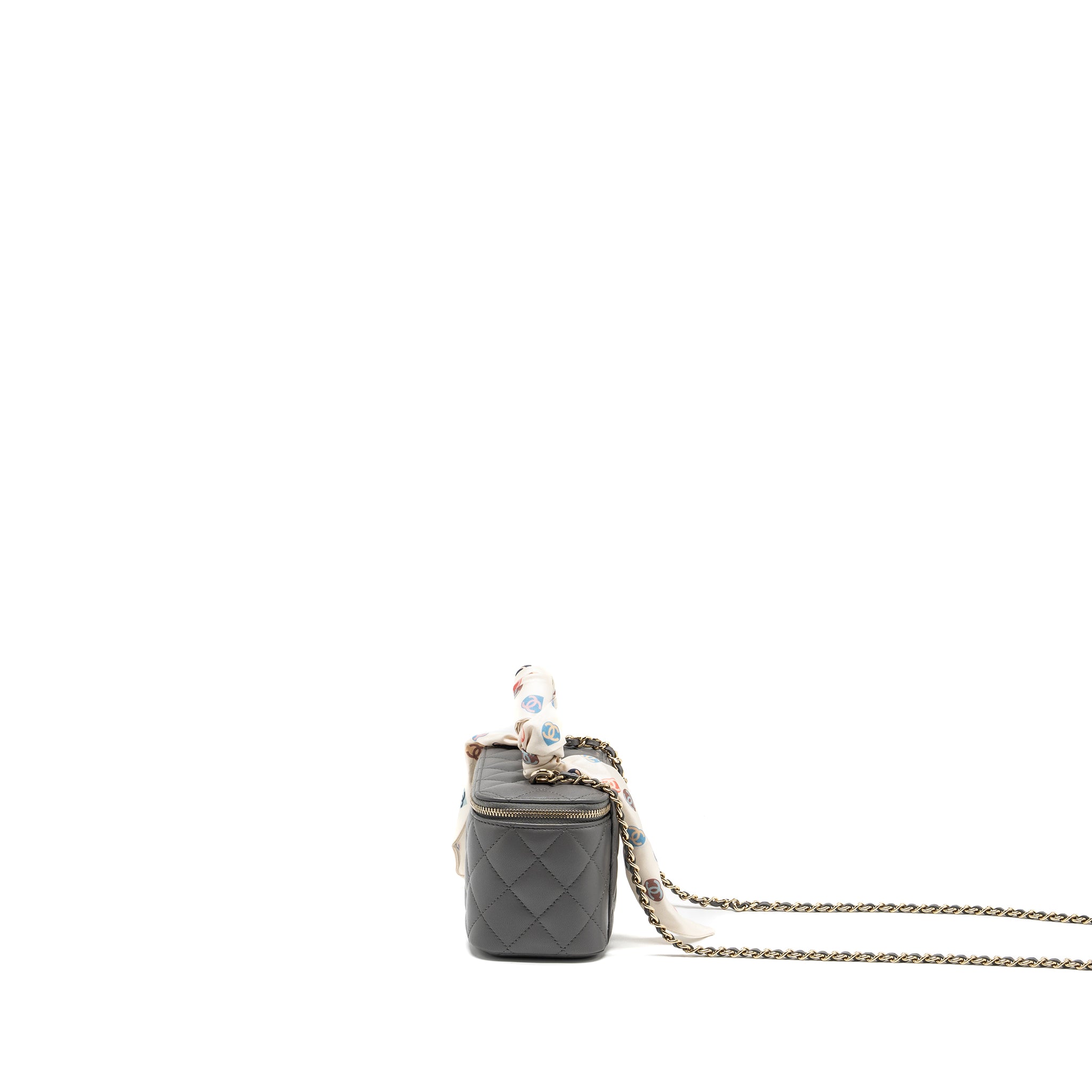 Chanel long vanity case lambskin grey LGHW (microchip) - Image 4