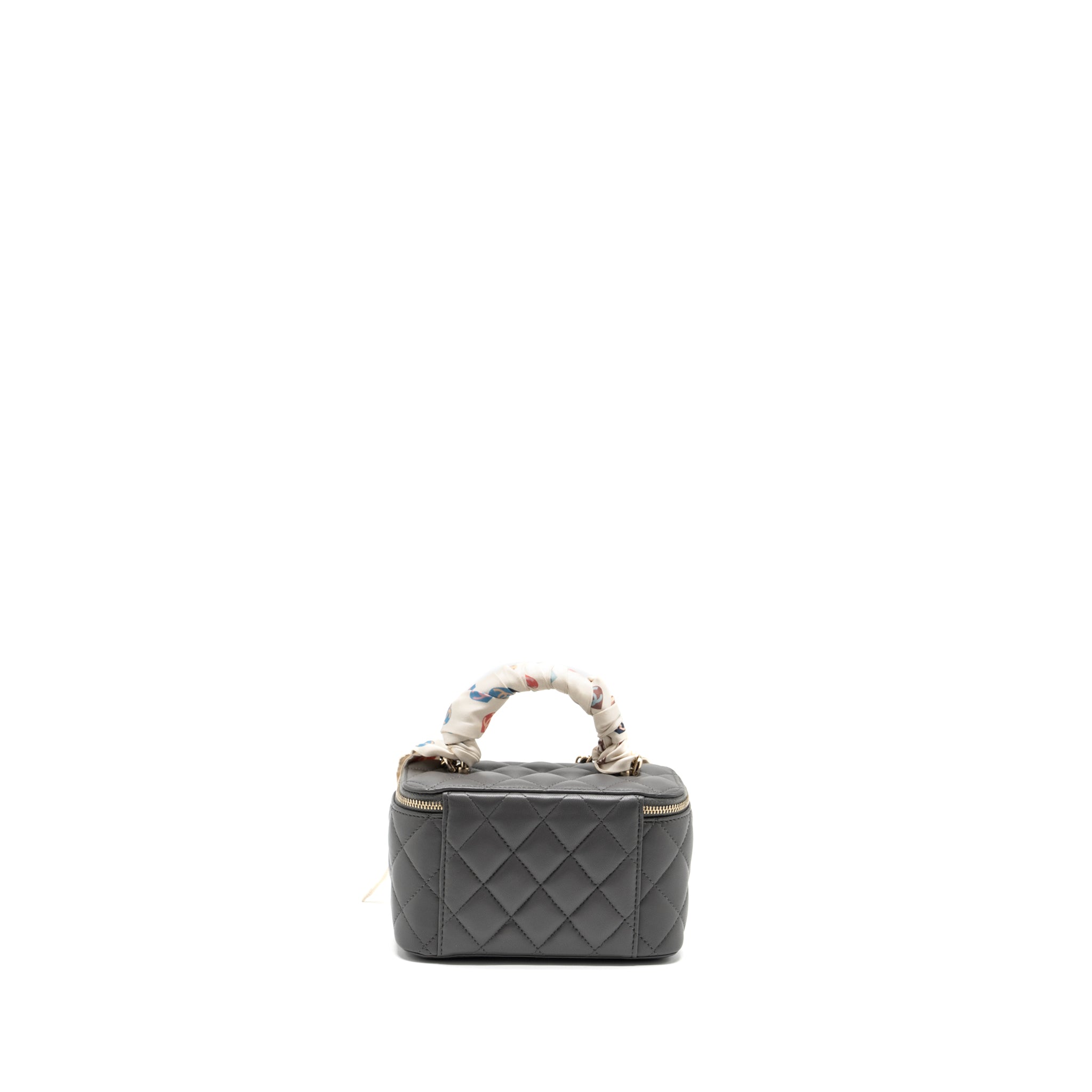 Chanel long vanity case lambskin grey LGHW (microchip) - Image 5