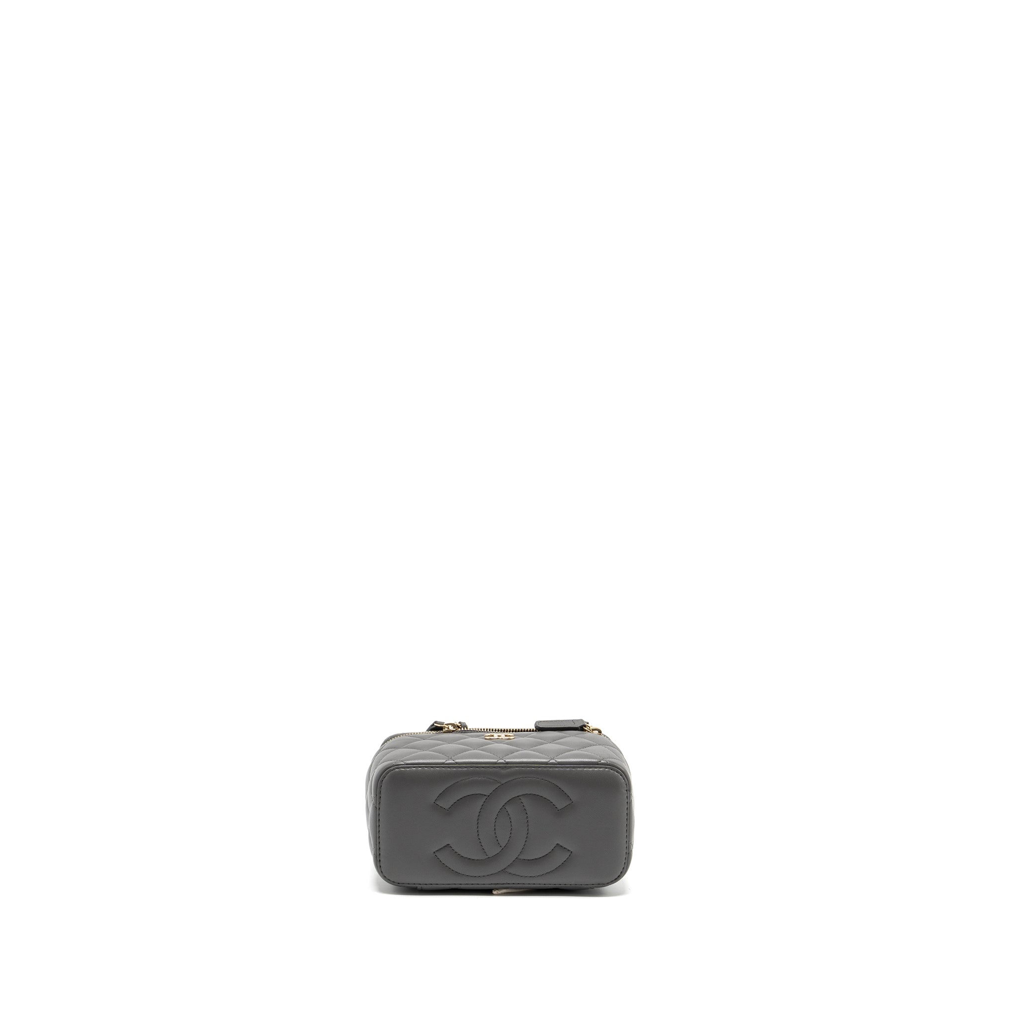 Chanel long vanity case lambskin grey LGHW (microchip) - Image 6