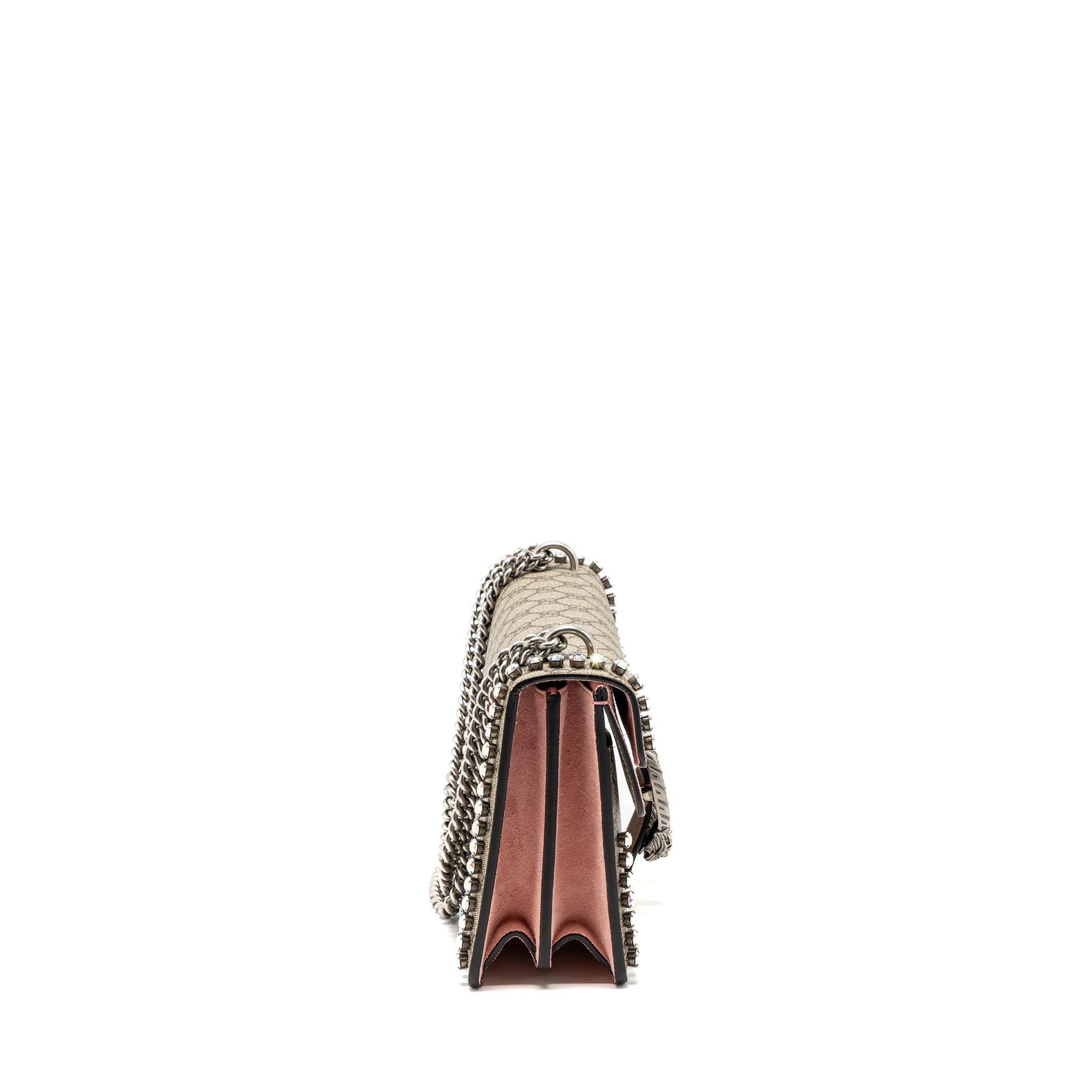 Gucci Dionysus Shoulder Bag GG Supreme Canvas/Suede Pink/Brown Limited Edition SHW - Image 3