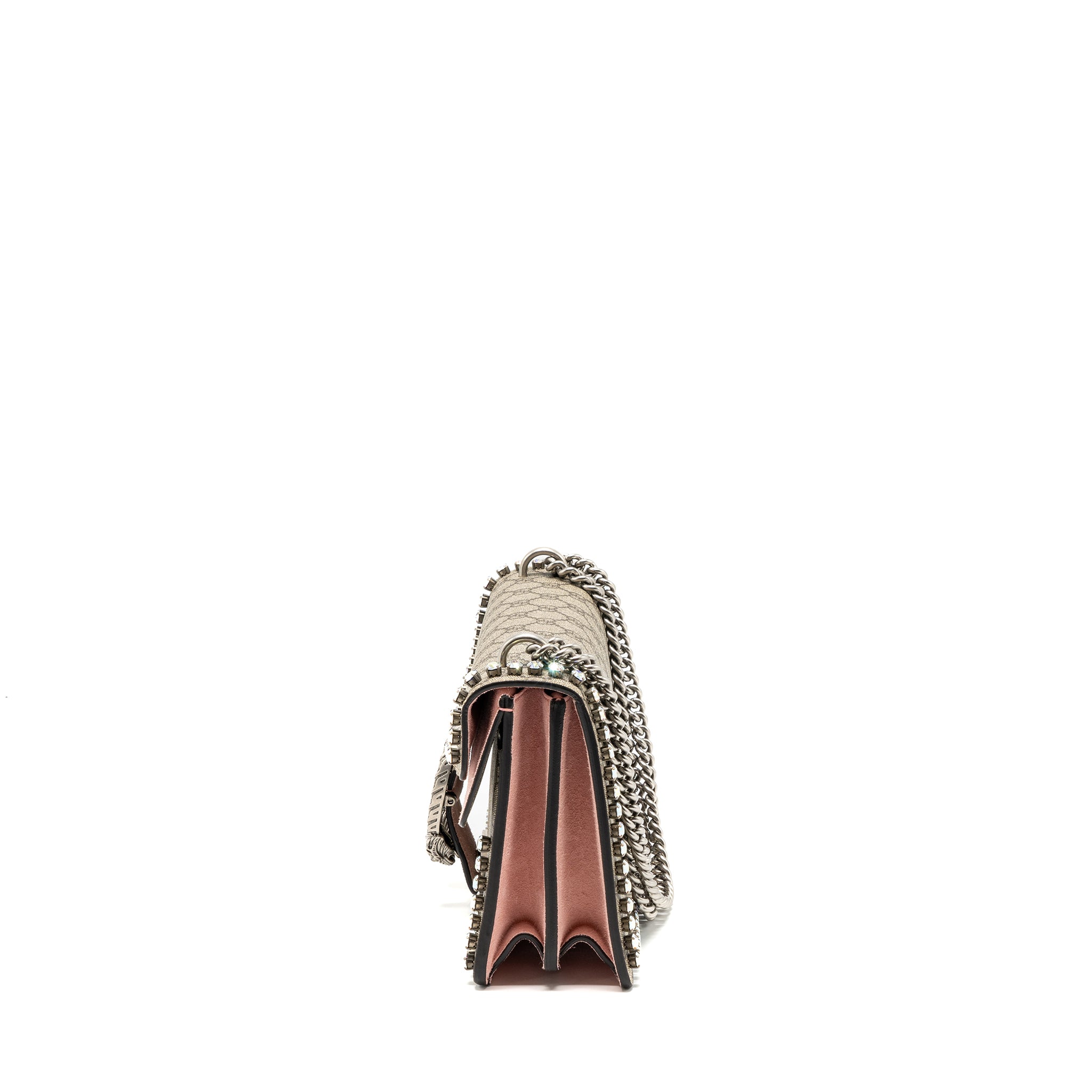Gucci Dionysus Shoulder Bag GG Supreme Canvas/Suede Pink/Brown Limited Edition SHW - Image 4