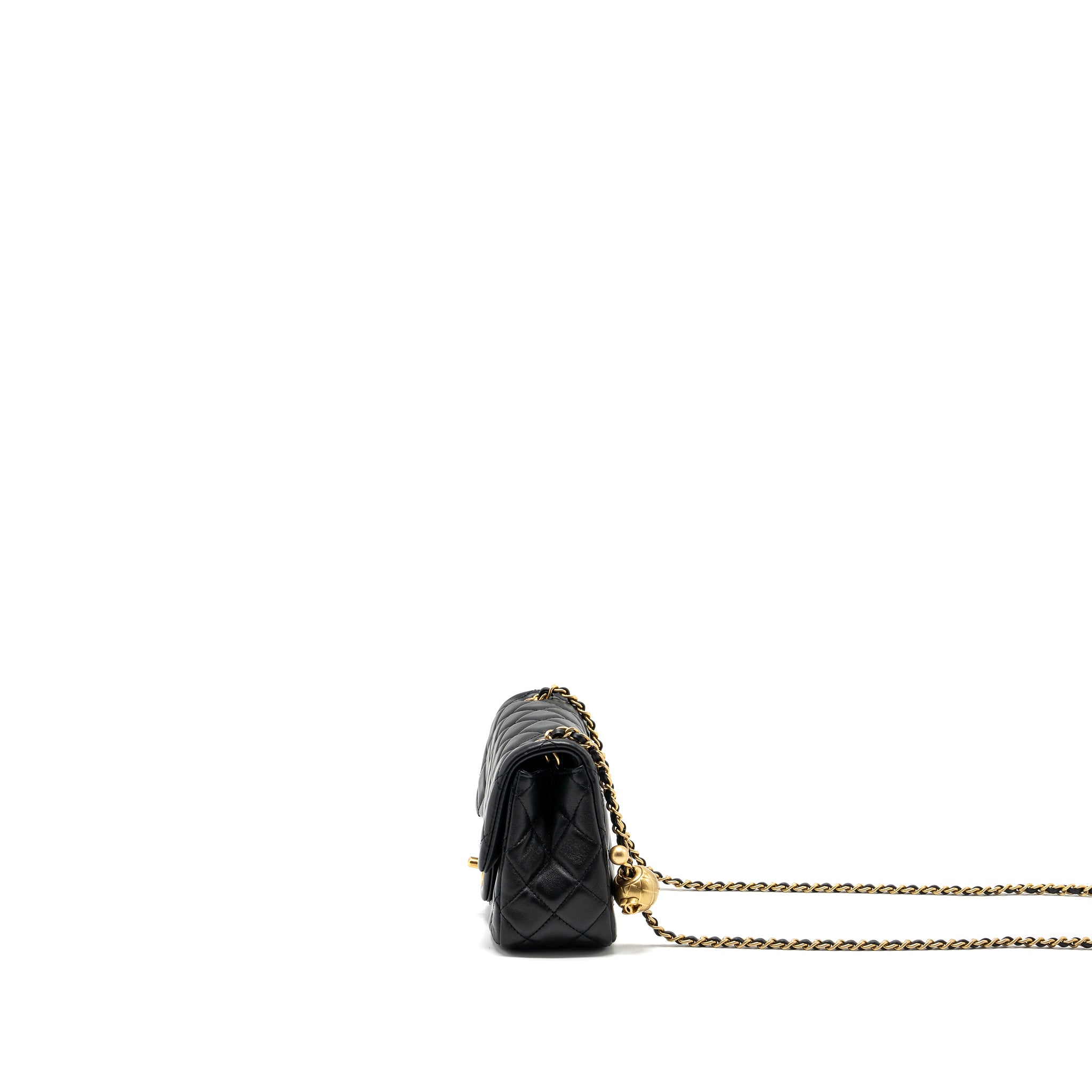 Chanel Pearl Crush Mini Square Lambskin Black GHW (Microchip) - Image 4