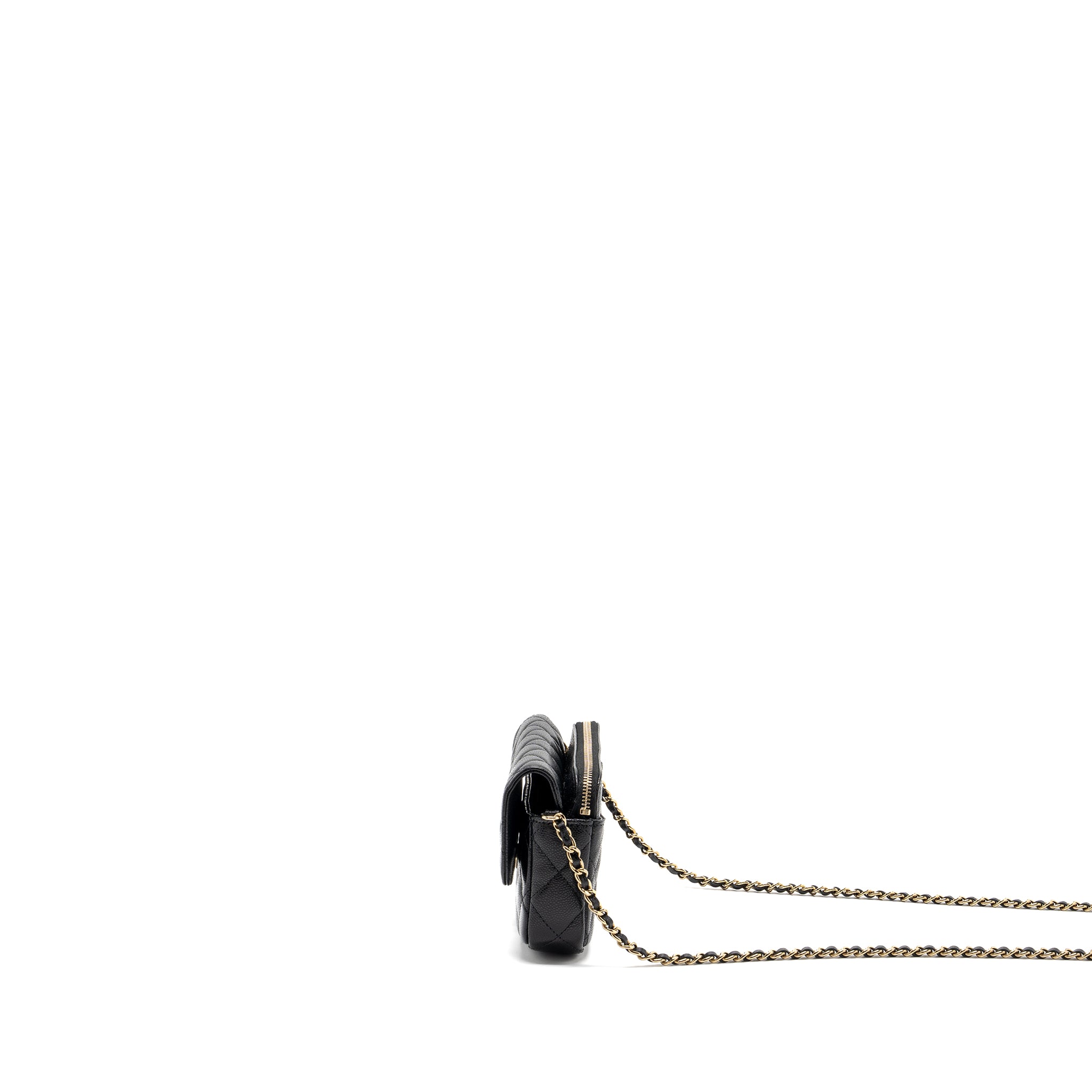 Chanel Double Pocket Wallet On Chain Caviar Black LGHW(Microchip) - Image 4