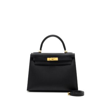 Hermes Kelly 28 Epsom BLACK GHW Stamp D