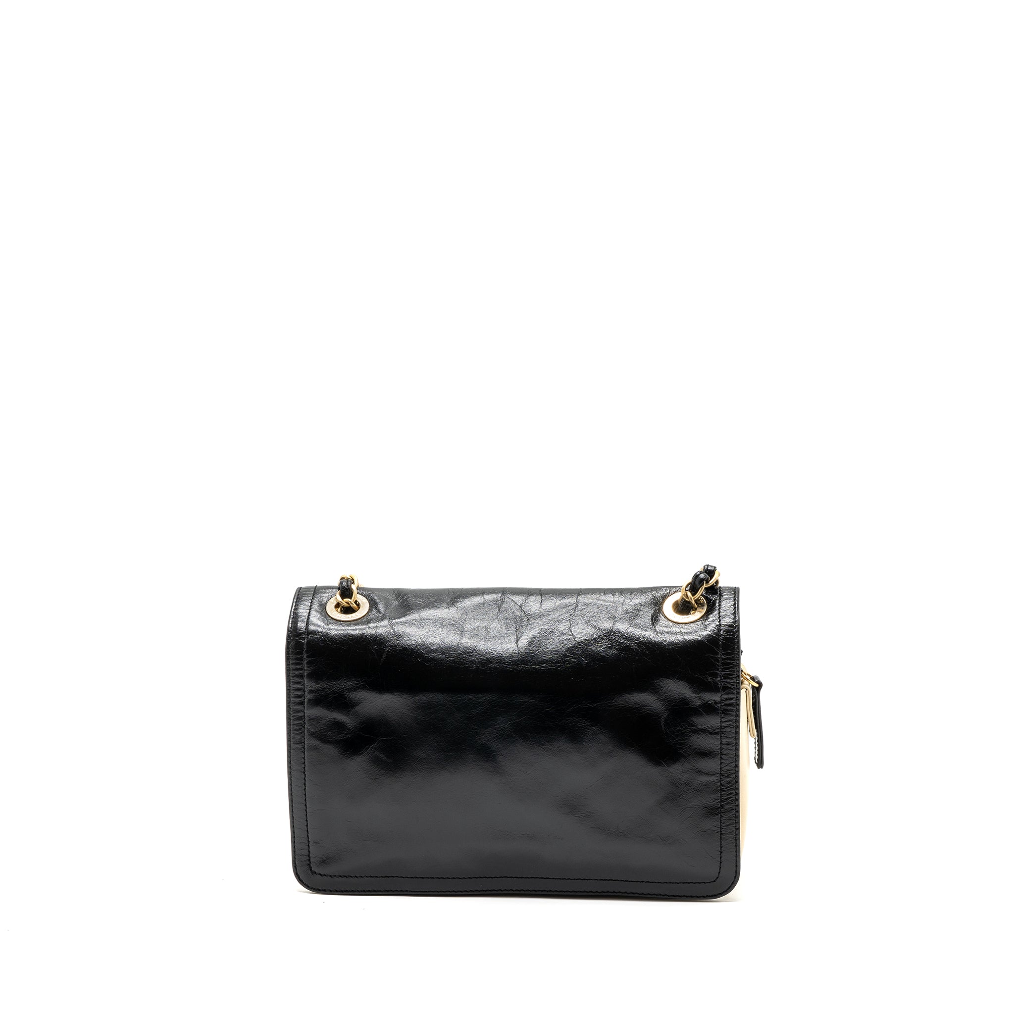Chanel Medium In The Mix Flap Bag Leather Black/Beige/Cream GHW - Image 2
