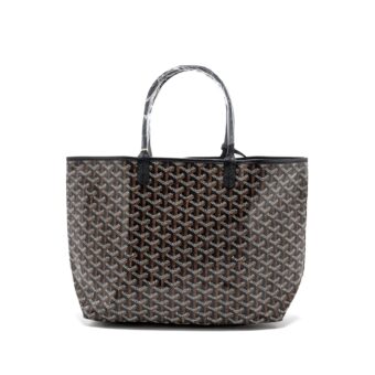 Goyard Saint Louis PM Tote Bag Goyardine Canvas/Calfskin Black SHW