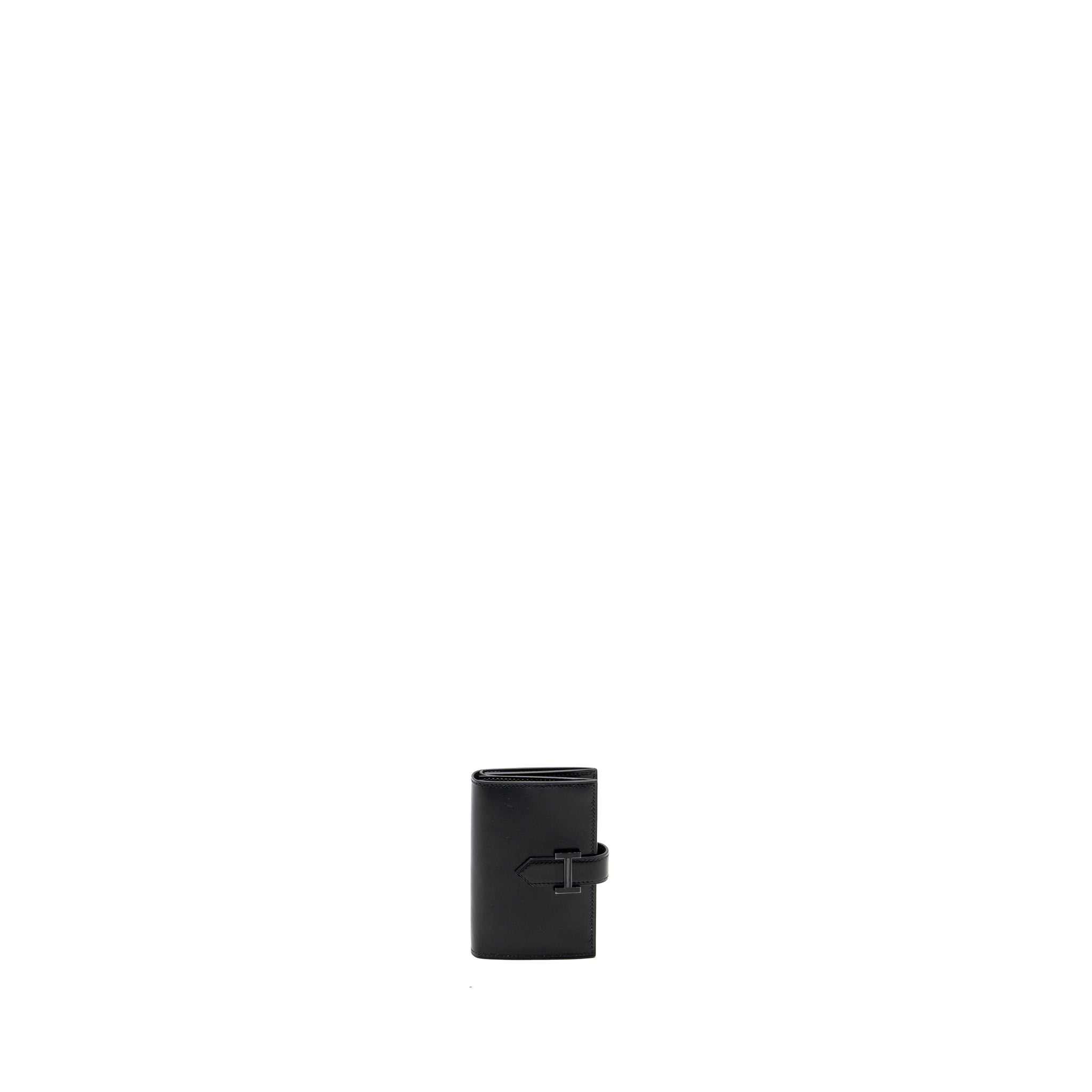 Hermes Bearn Mini Wallet Box Calfskin So Black Stamp B