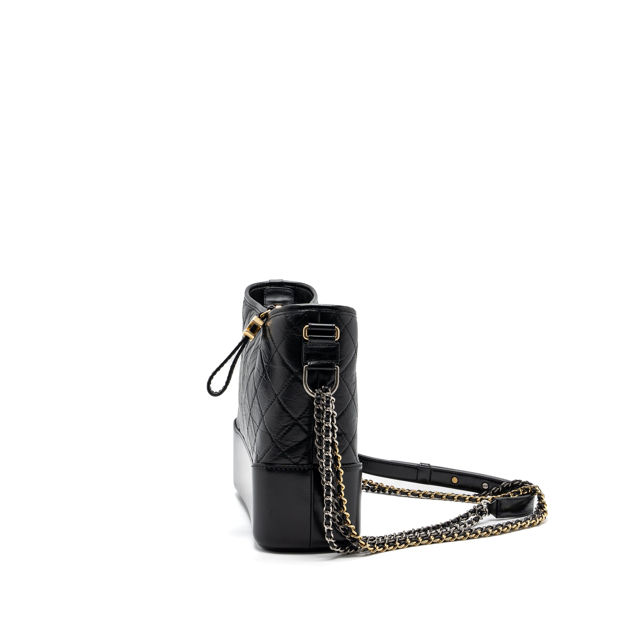 CHANEL GABRIELLE HOBO BAG CALFSKIN BLACK MULTICOLOUR HARDWARE - Image 4