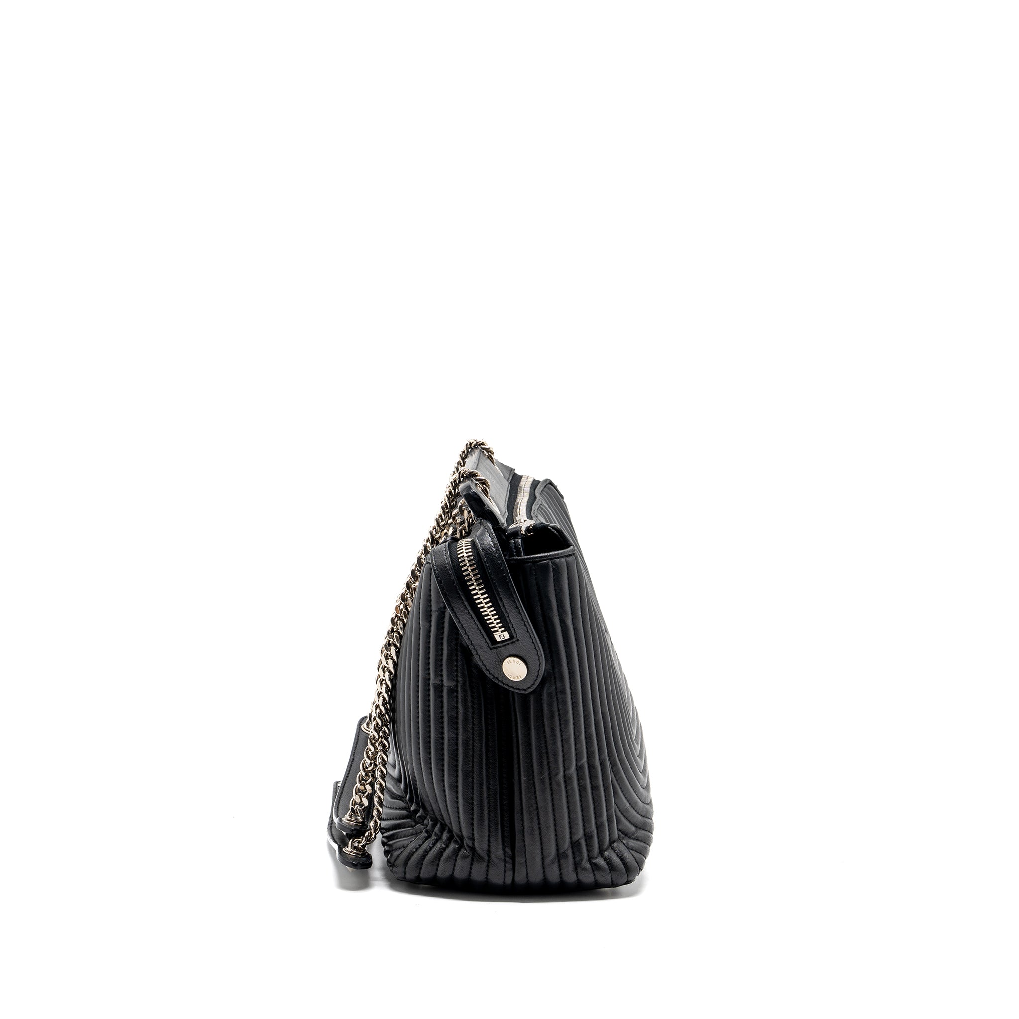 Fendi doctom chain shoulder bag leather black SHW - Image 3