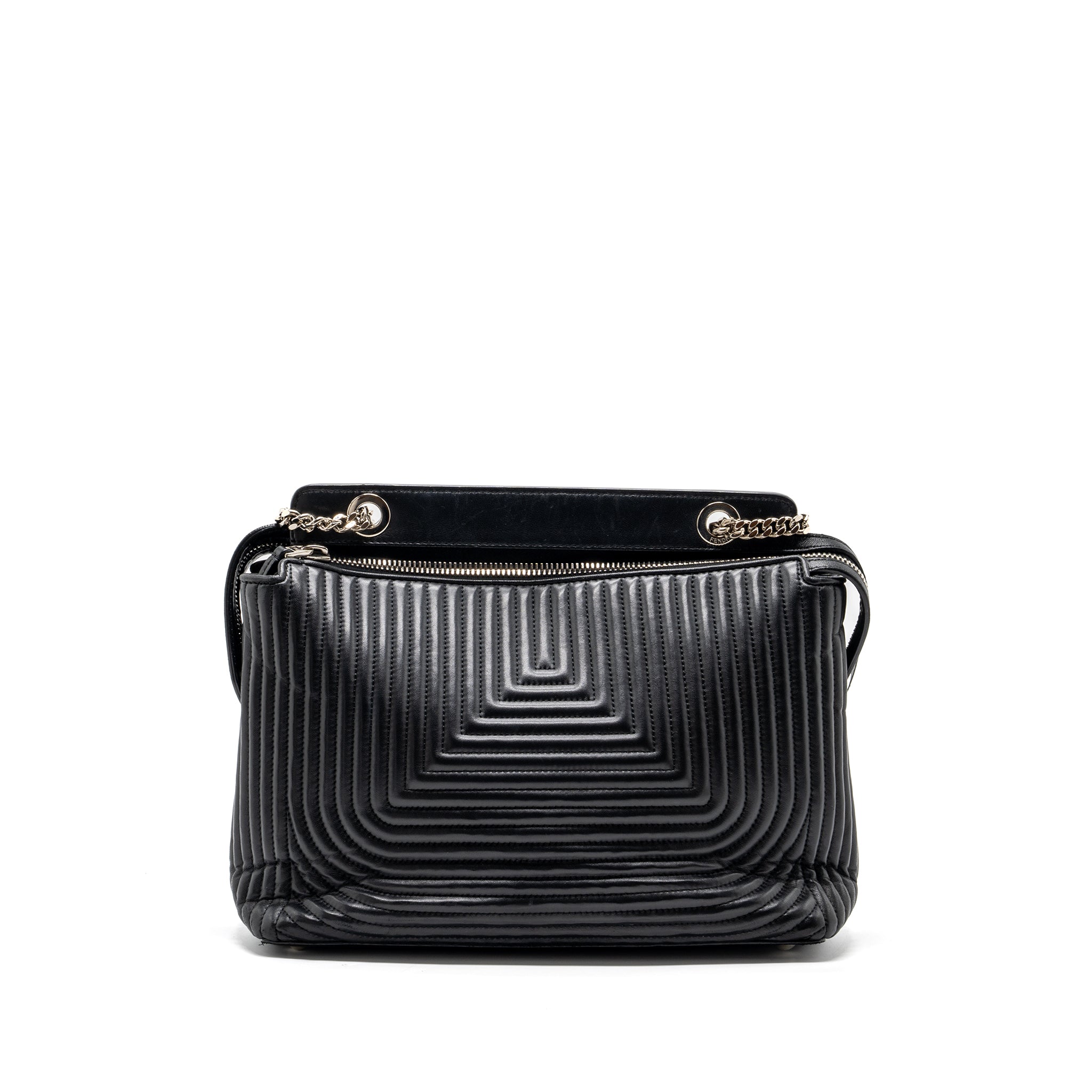 Fendi doctom chain shoulder bag leather black SHW - Image 2