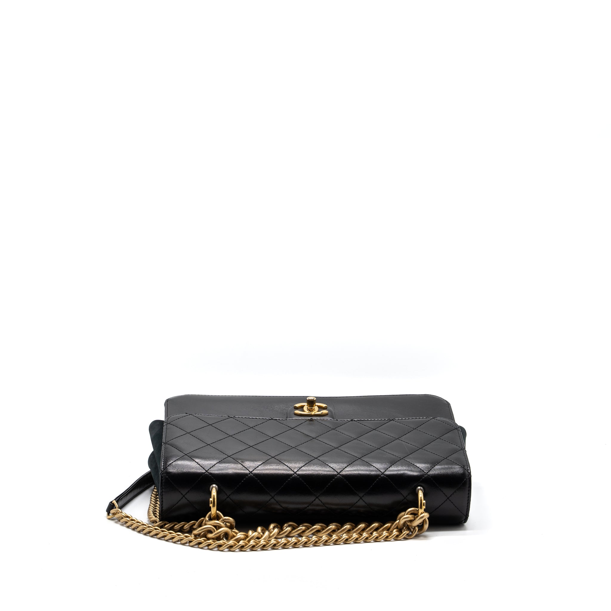 Chanel Flap Bag with chains handle calfskin black GHW - Image 6
