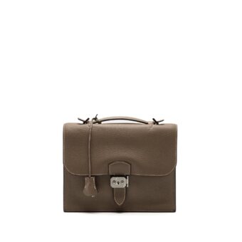 Hermes Sac A Depeches Etoupe SHW Stamp Square J