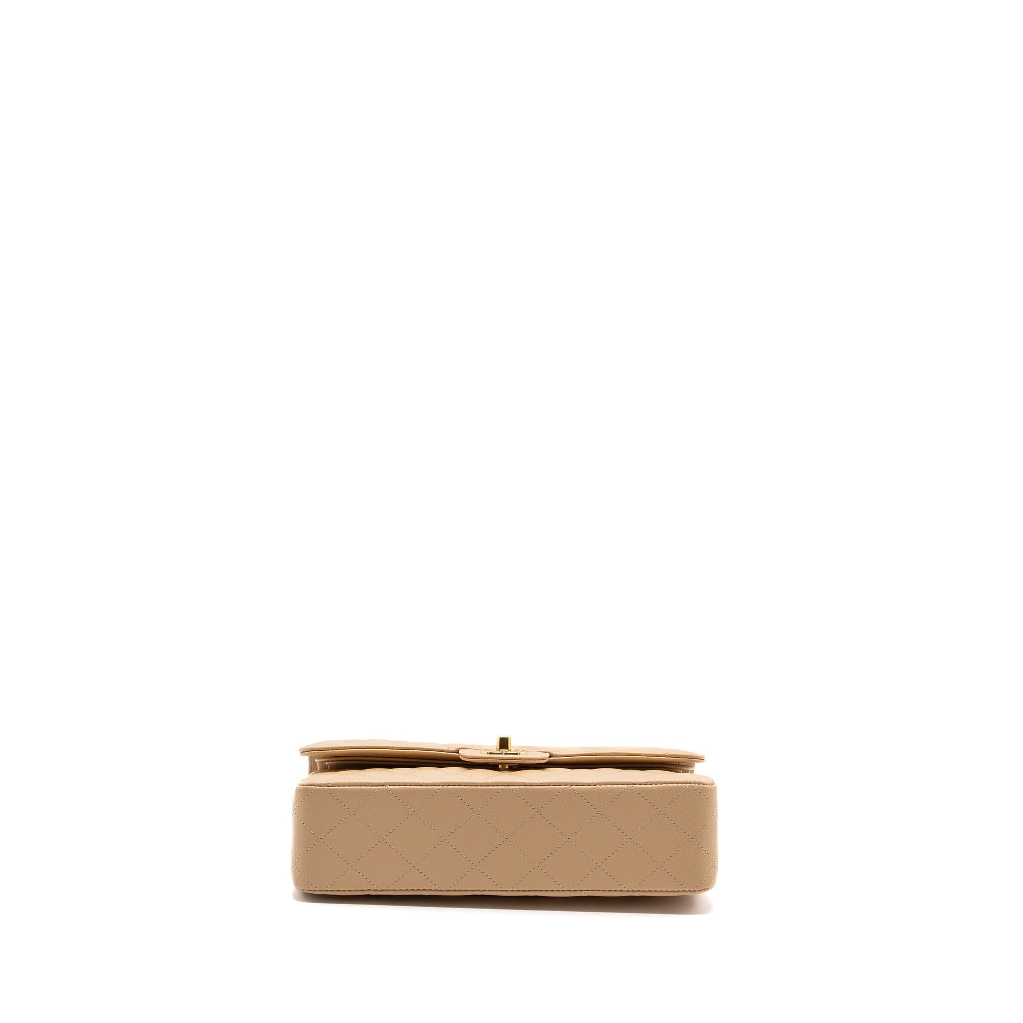 CHANEL MEDIUM CLASSIC DOUBLE FLAP BAG CAVIAR BEIGE GHW (microchip) - Image 6