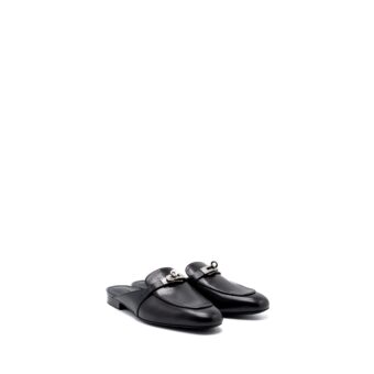 Hermes size 38 oz mule calfskin black SHW