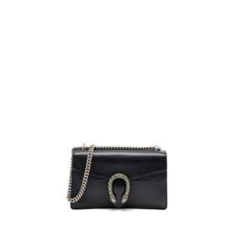 Gucci Dionysus Shoulder Bag Calfskin Black Ruthenium Hardware